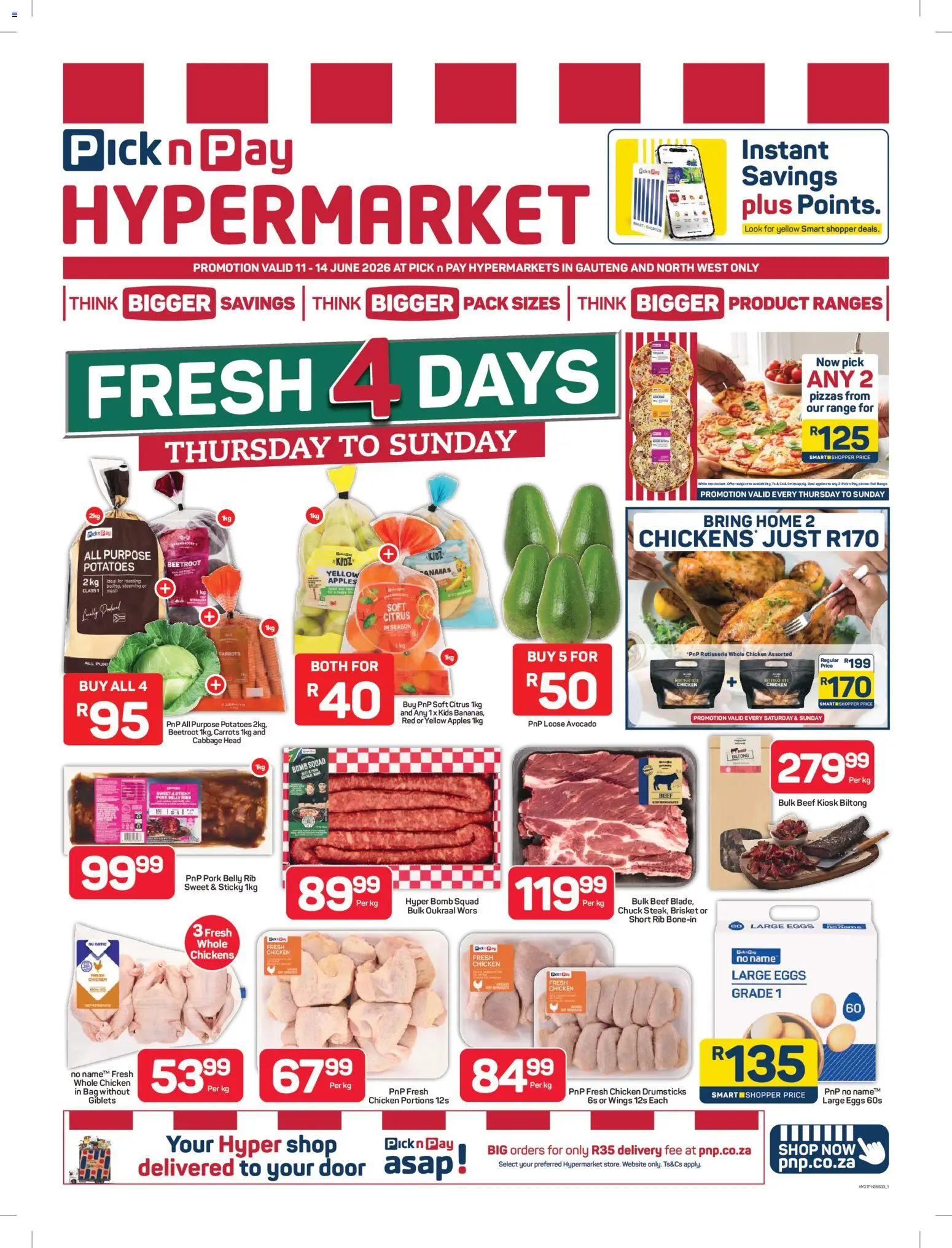 New Pick n Pay catalogue – valid from 11.06.2026 | Page: 1 | Products: Bag, Apples, Beef, Potatoes