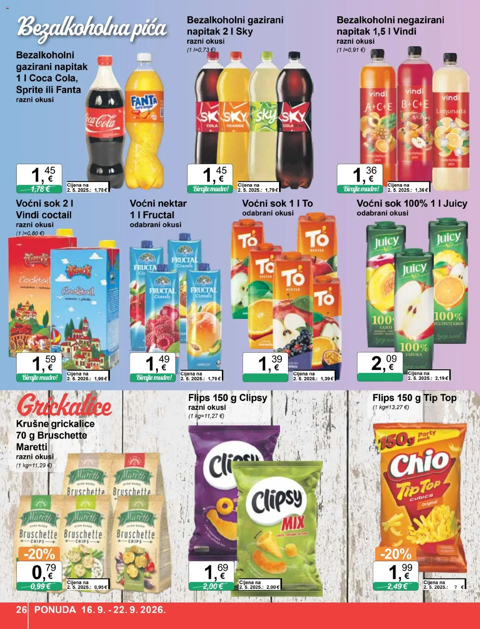 KTC katalog | vrijedi od 16.09.2026 | Stranica: 26 | Proizvodi: Fanta, Flips, Chips, Bruschette