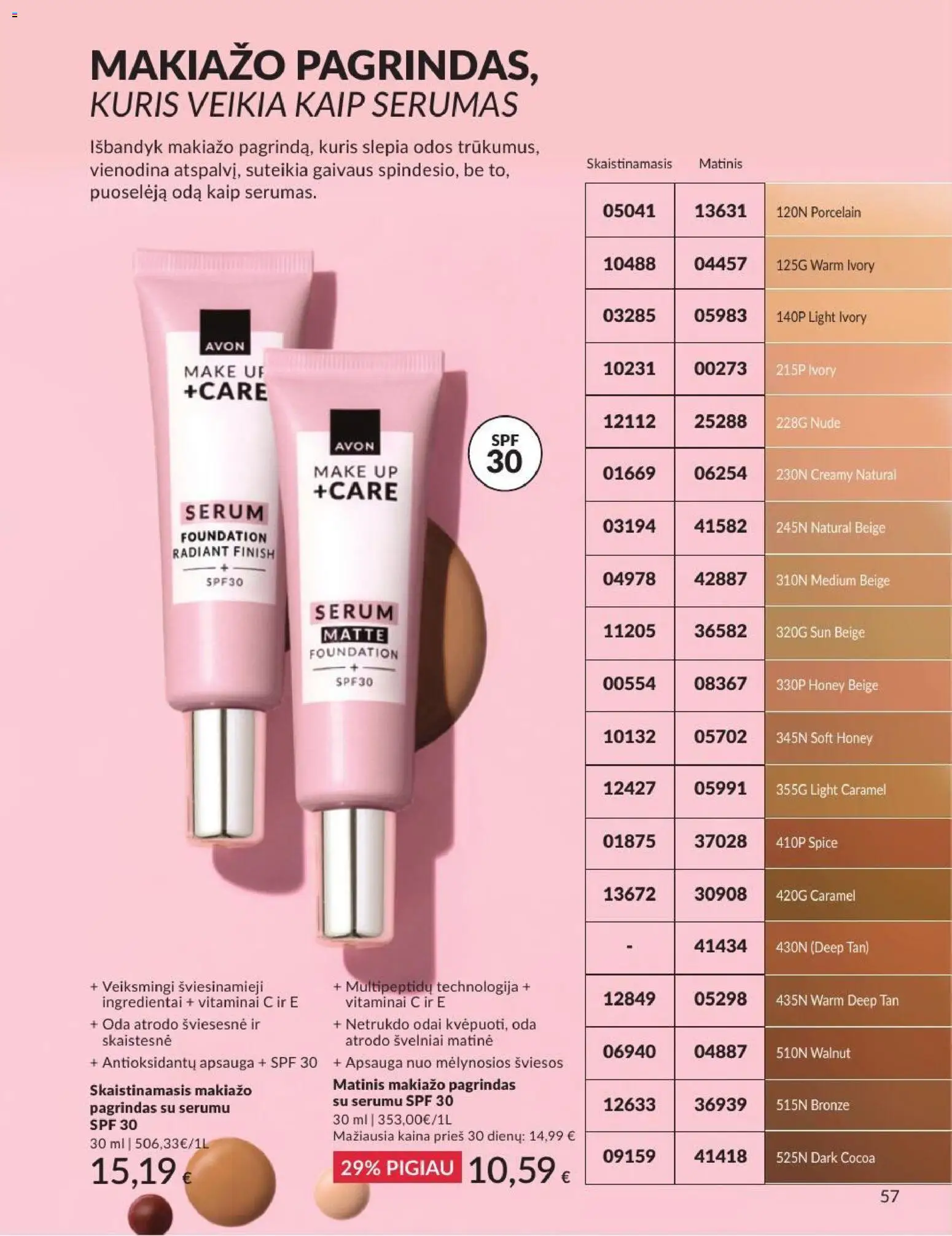 AVON akcijos nuo 2026.07.01 | Puslapis: 57 | Prekių: Makiažo pagrindas