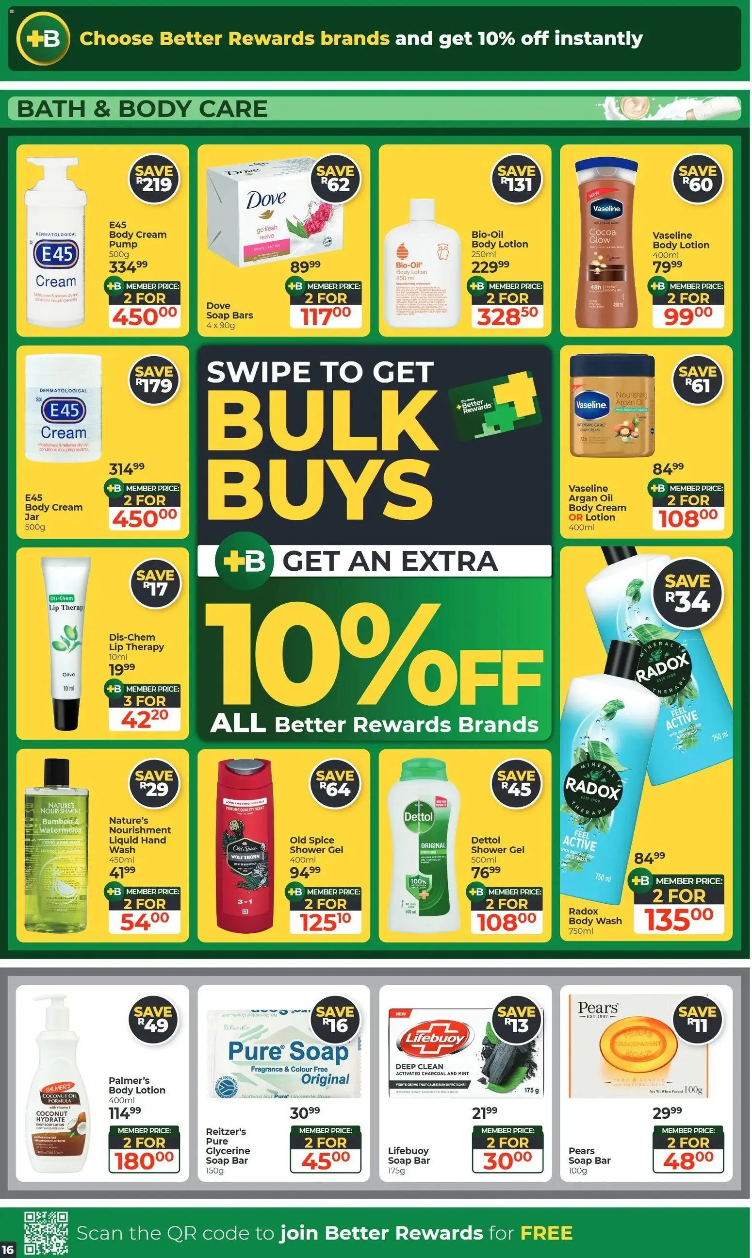 New Dis-Chem catalogue – valid from 20/10/2026 | Page: 16 | Products: Pears, Bath, Cream, Lotion