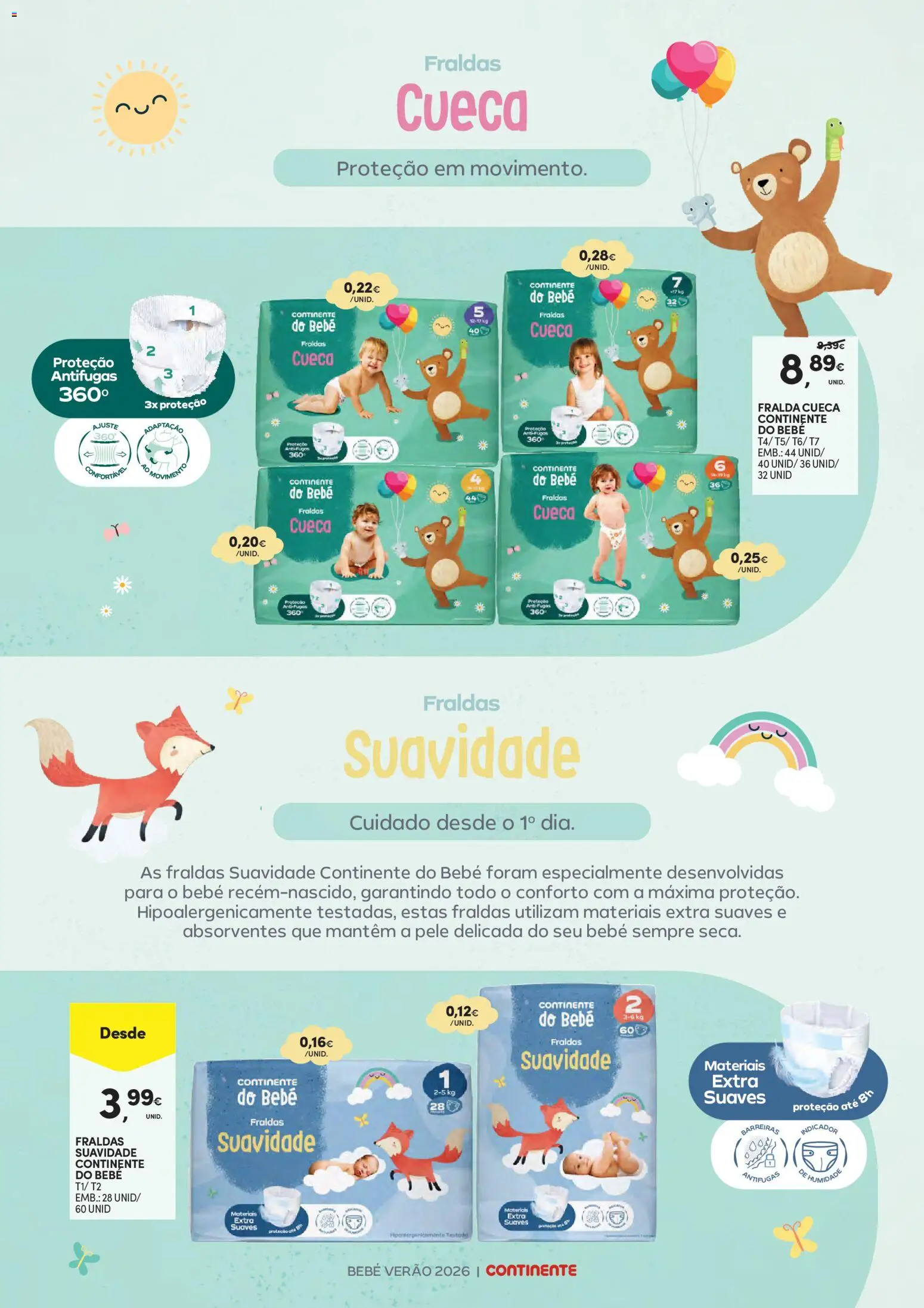 Continente Bebé Verão │ válido de 30/06/2026 | Página: 24 | Produtos: Fraldas
