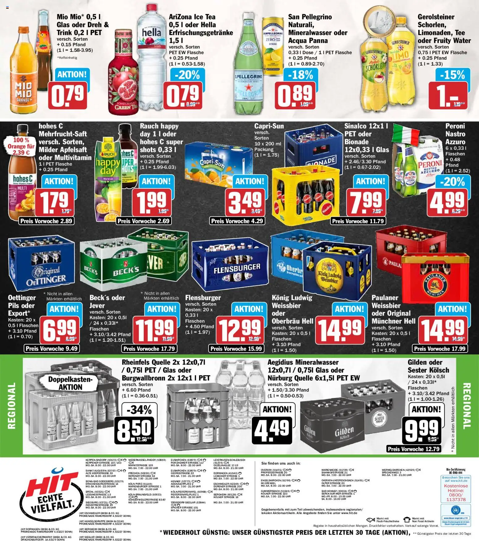 HIT Prospekt – gültig ab 17.08.2026 | Seite: 18 | Produkte: Sinalco, Hella, Paulaner, Rheinfels quelle