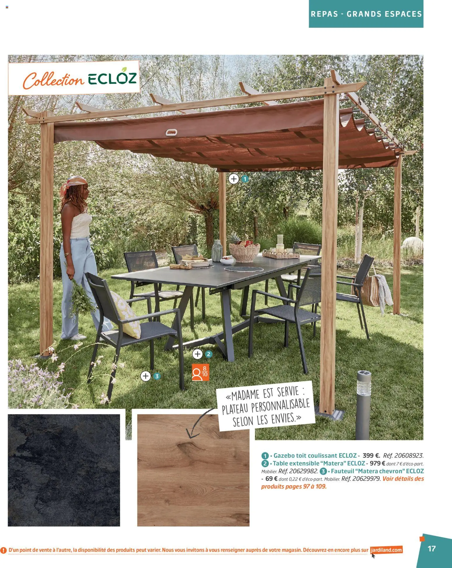 {H1} | Page: 17 | Produits: Chevron, Plateau, Table extensible, Table
