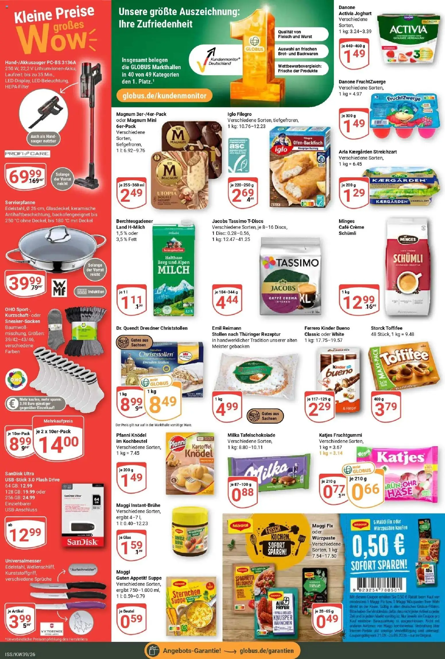 Globus Prospekt Isserstedt (ab 21.09.2026) » Angebote online | Seite: 4 | Produkte: Hahnchen, Spaghetti, Wurst, Brot