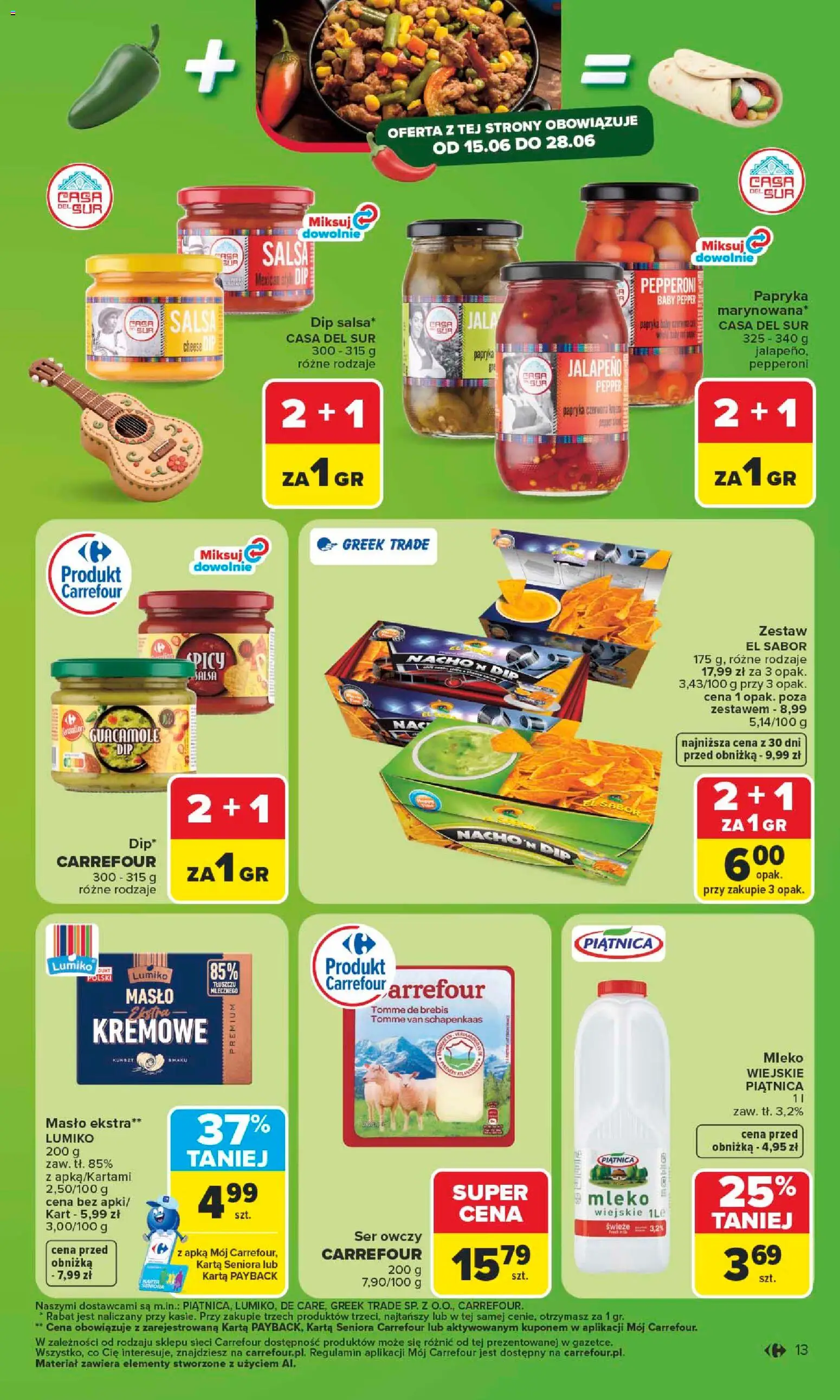 Carrefour gazetka od 15.06.2026 | Strona: 15 | Produkty: Karta, Ser owczy, Papryka, Ser