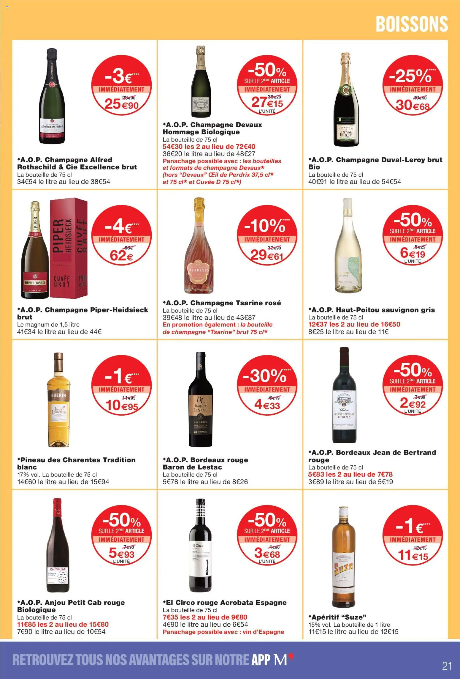 {H1} | Page: 21 | Produits: Boissons, Jean, Champagne, Vin