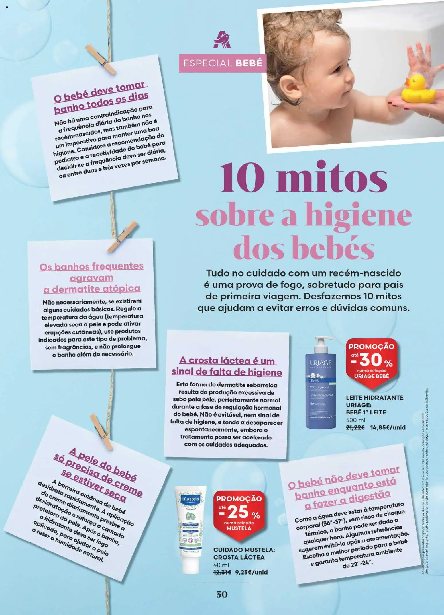 Auchan Revista Longevidade e Especial Bebe │ válido de 02/09/2026 | Página: 50 | Produtos: Agua, Leite, Banho, Creme
