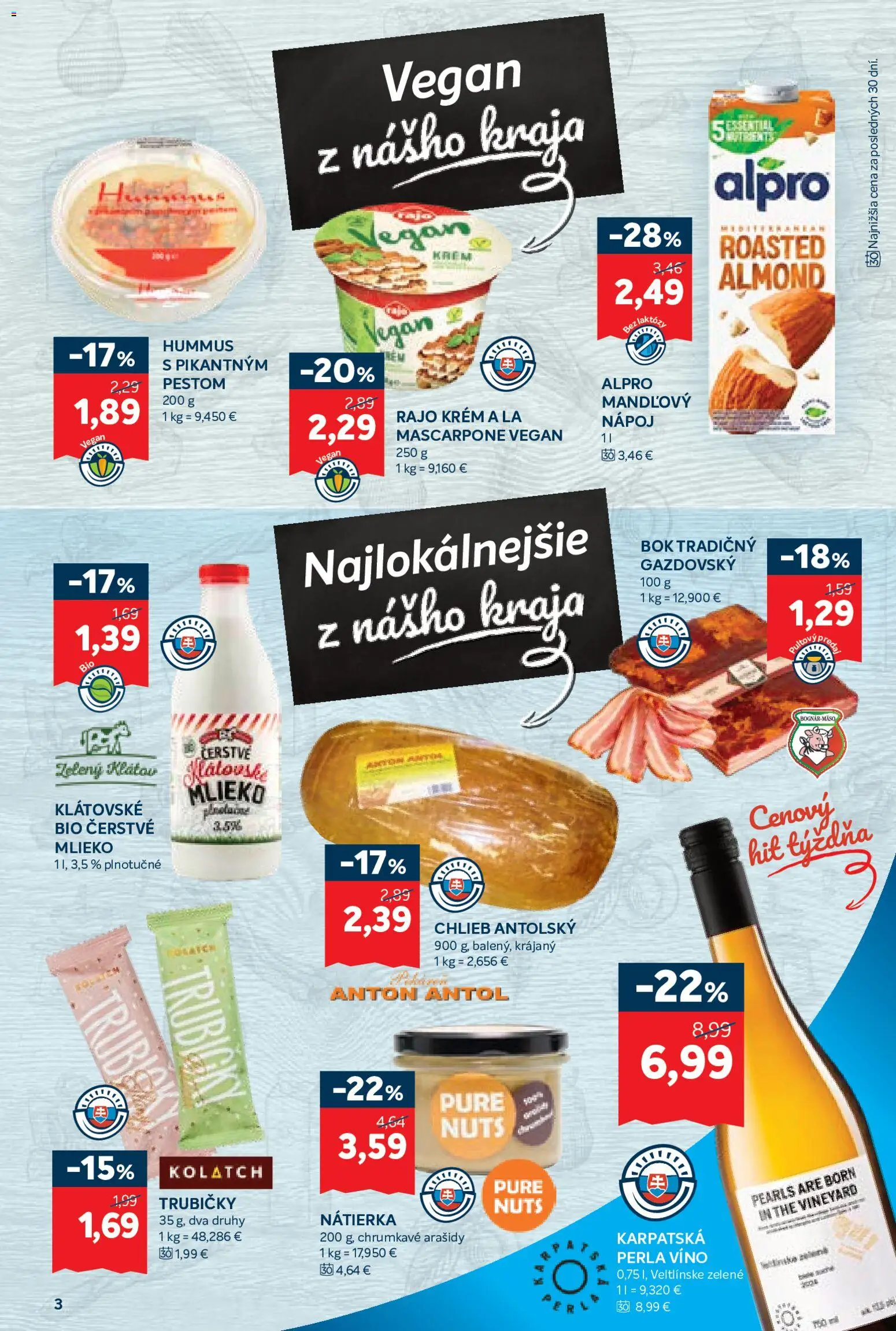 Nové Kraj akcie – leták je platný od 30.07.2026 | Strana: 5 | Produkty: Víno, Mascarpone, Alpro, Arašidy