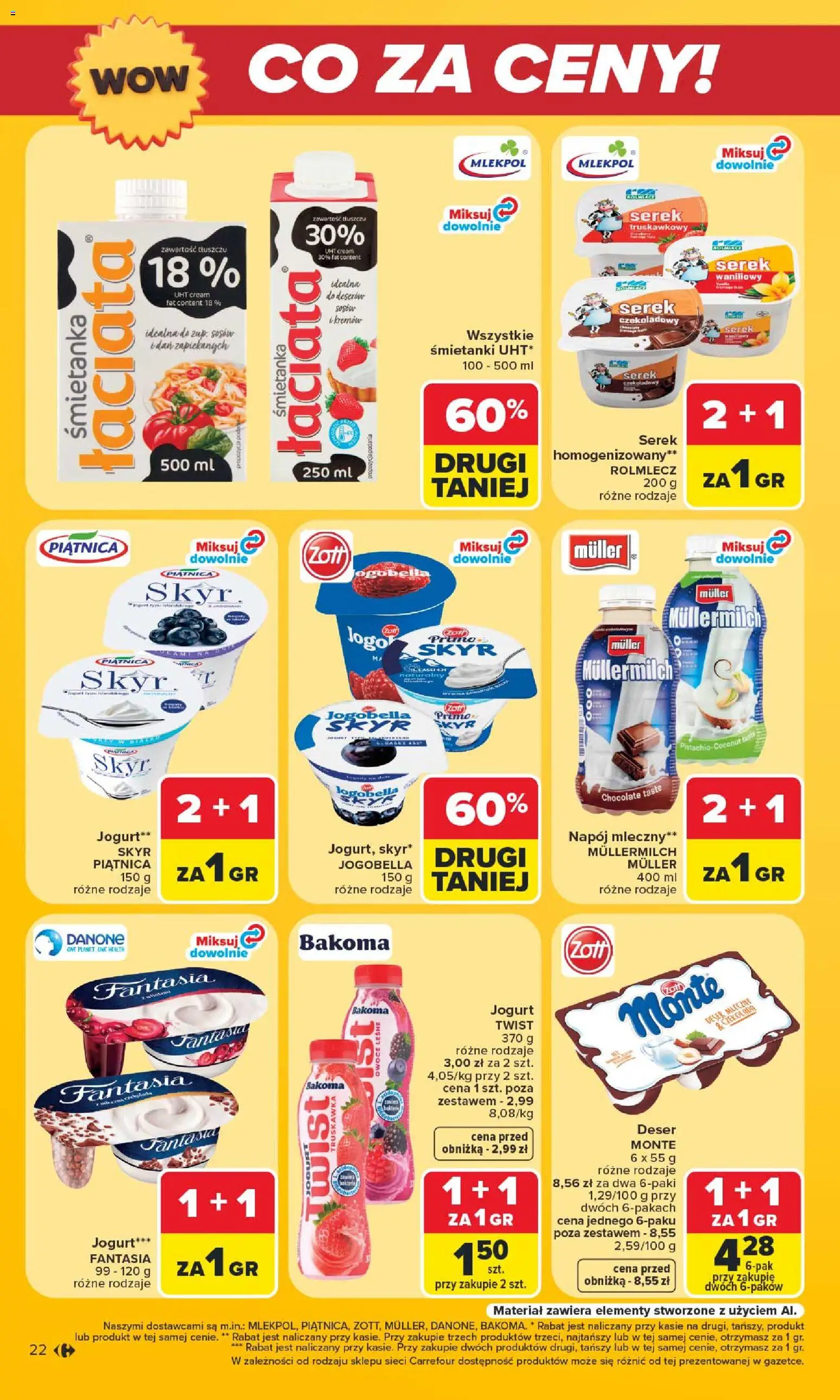 Carrefour gazetka - Warszawa od 24.08.2026 | Strona: 22 | Produkty: Piątnica, Napój mleczny, Czekolada, Owoce