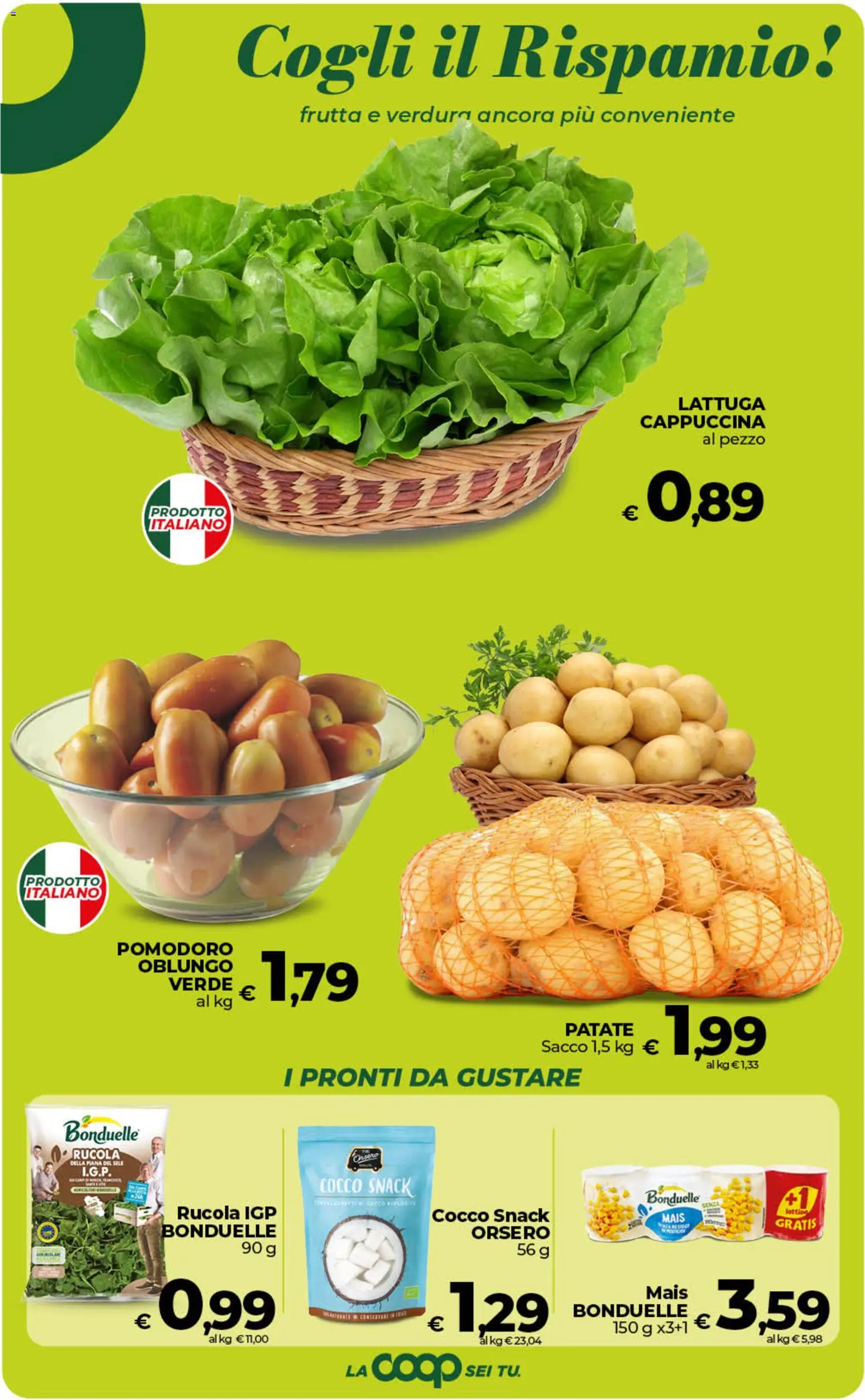Volantino COOP del 19.05.2026 | Pagina: 20 | Prodotti: Rucola, Patate, Frutta, Pomodoro