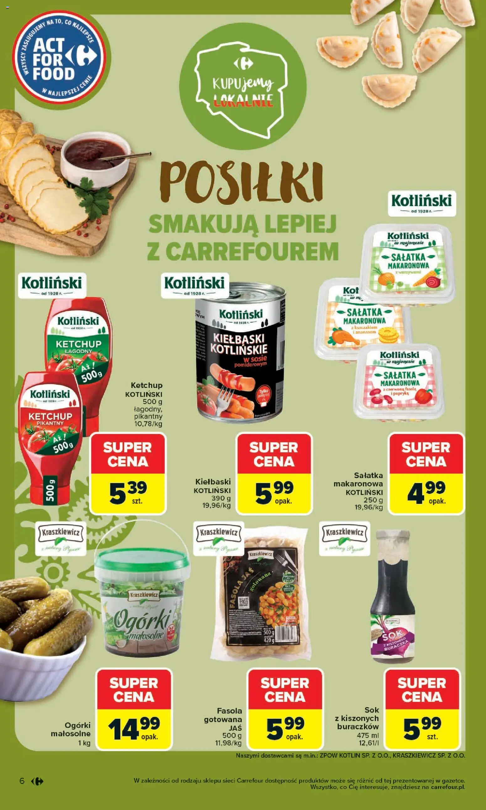 Carrefour gazetka - Zmieniliśmy Się Dla Ciebie od 25.05.2026 | Strona: 6 | Produkty: Ketchup, Kiełbaski, Ogórki, Sałatka