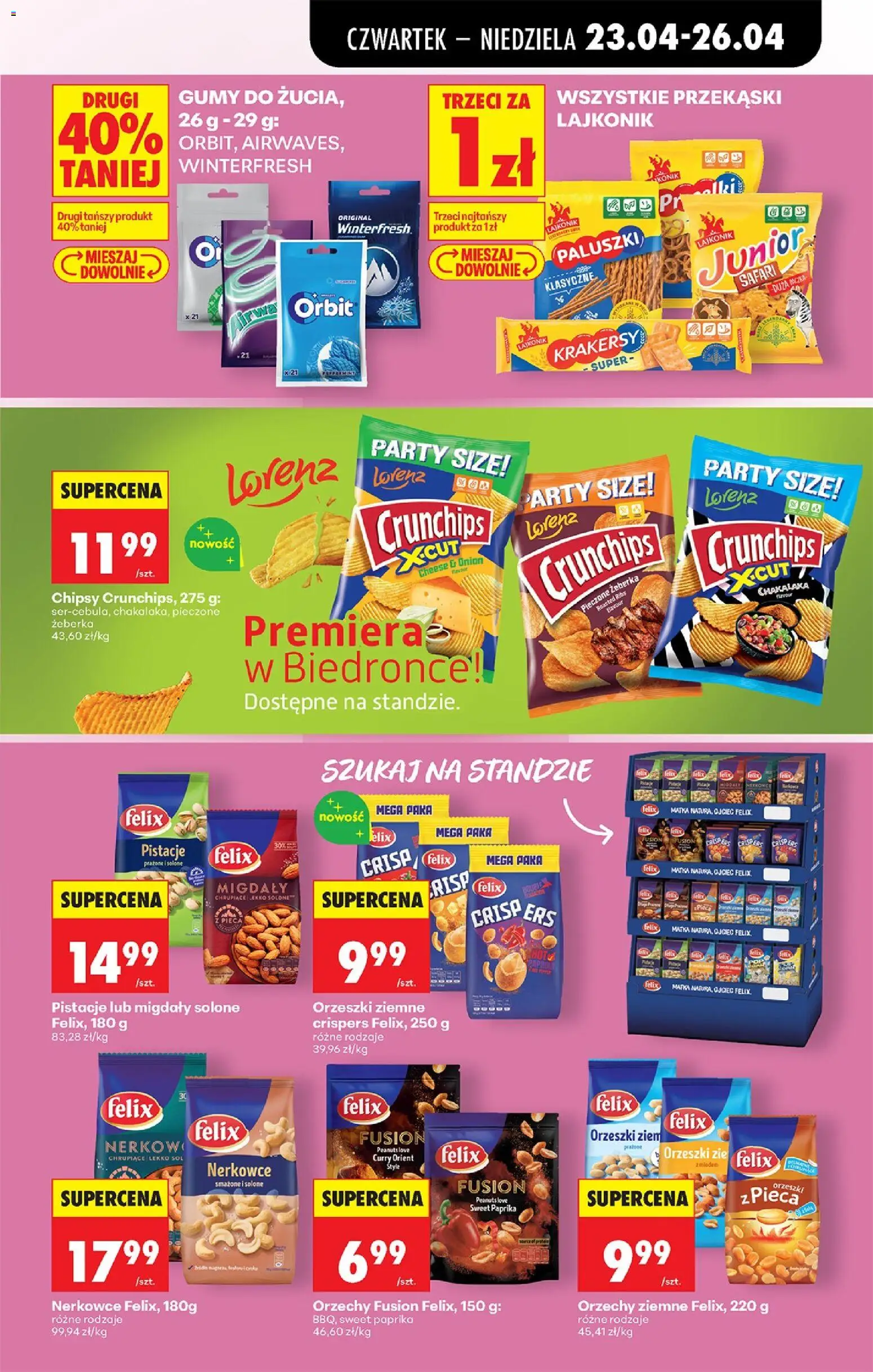 Biedronka gazetka od czwartku od 23.04.2026 | Strona: 69 | Produkty: Chipsy, Gumy, Krakersy, Orzechy