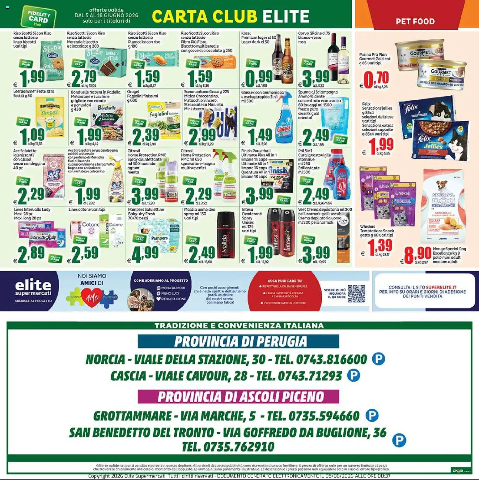 Volantino Elite Supermercati del 05.06.2026 | Pagina: 20 | Prodotti: Biscotti, Sgrassatore, Melanzane, Padella