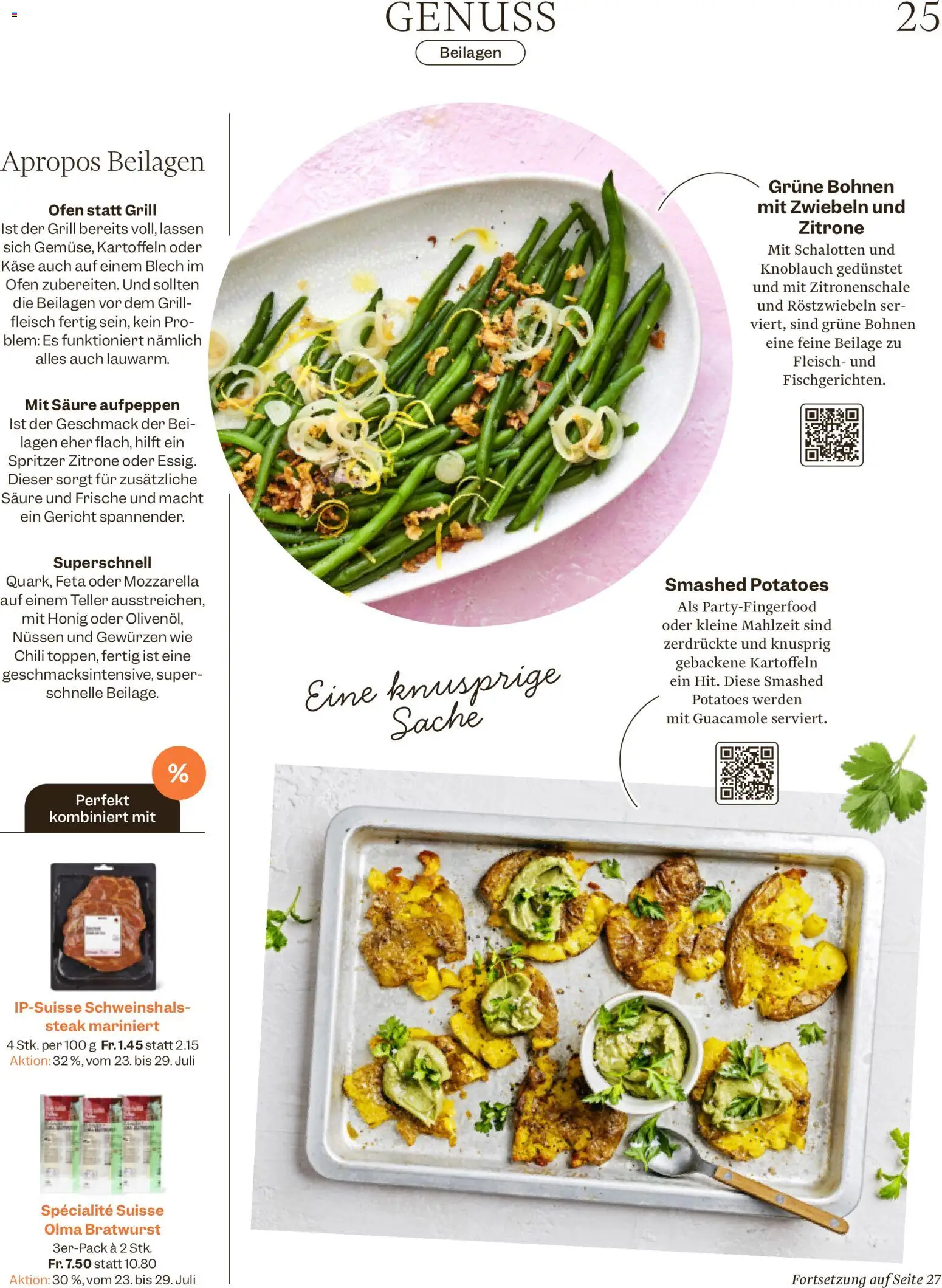 Migros aktionen Magazin – gültig ab 22.07.2026 | Seite: 25 | Produkte: Feta, Kartoffeln, Zwiebeln, Grill