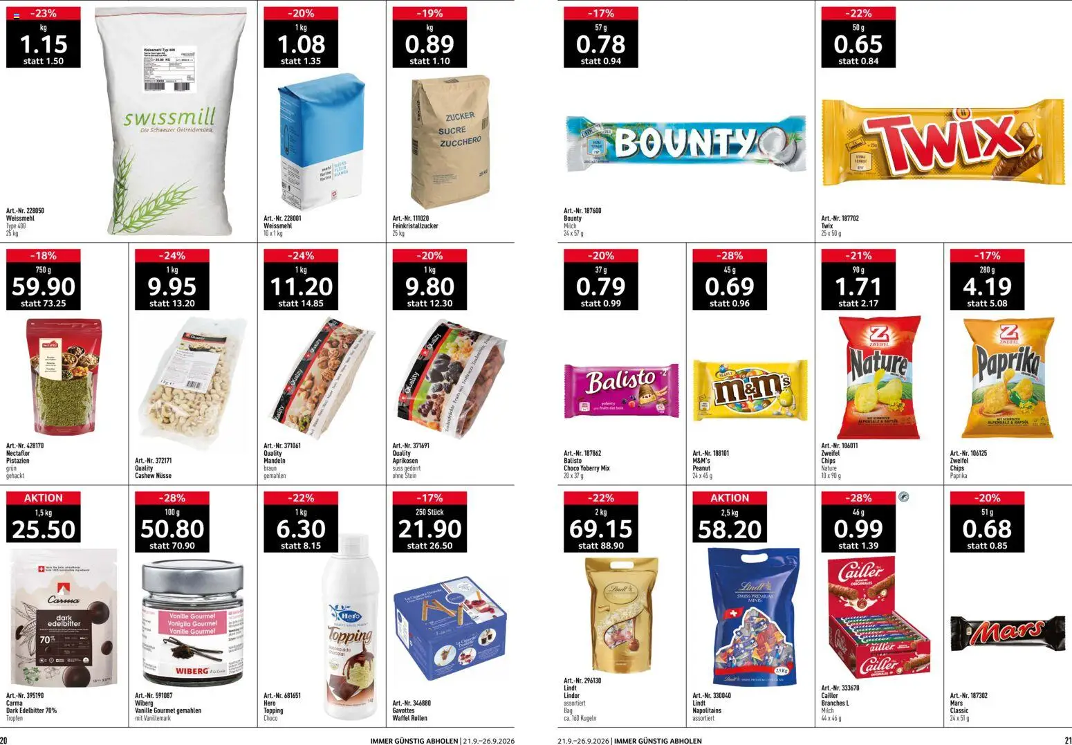 Prodega aktionen – gültig ab 21.09.2026 | Seite: 11 | Produkte: Twix, Milch, Schokolade, Chips