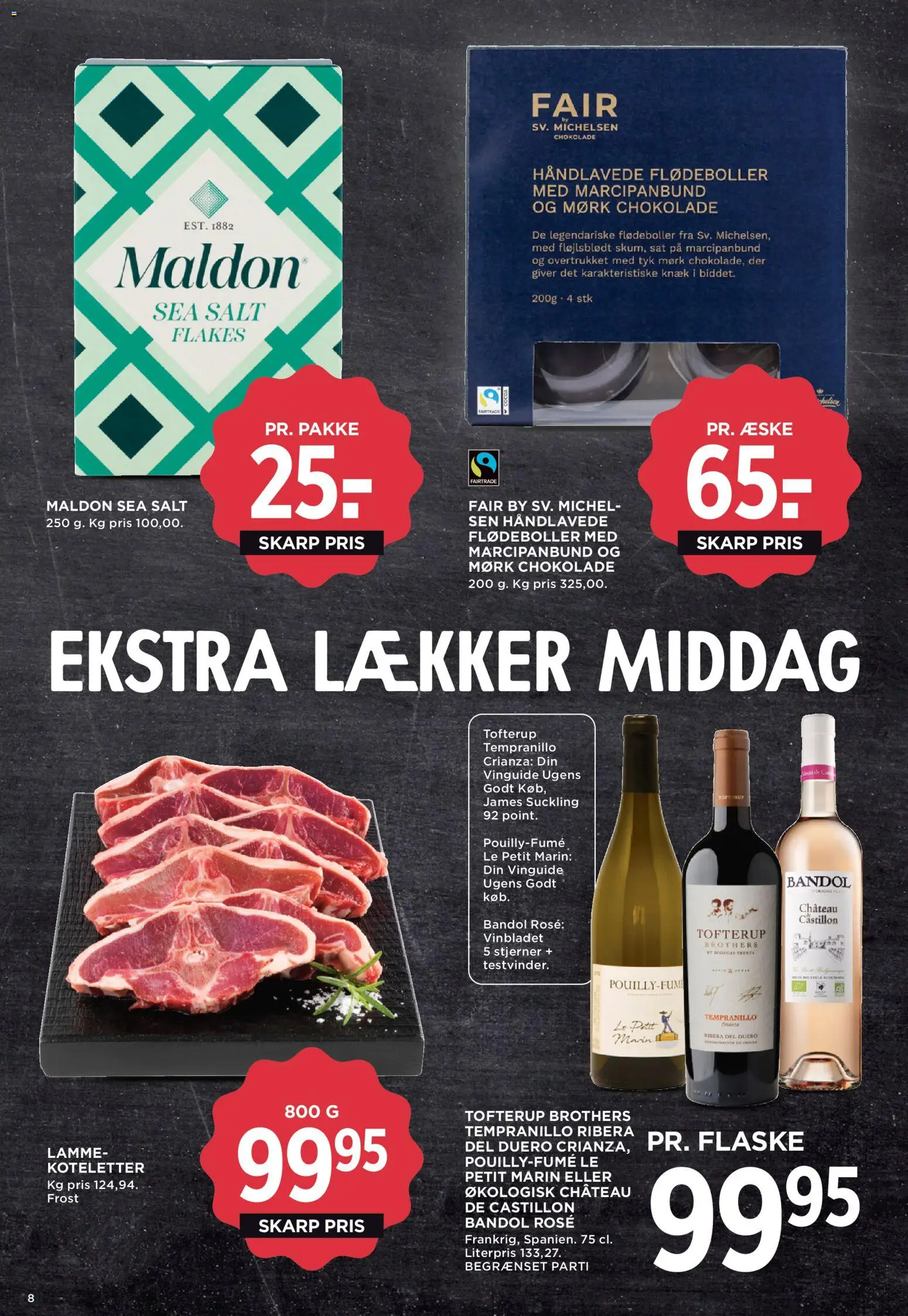 Meny tilbudsavis – gyldig fra 06.06.2026 | Side: 8 | Produkter: Chokolade, Koteletter, Flødeboller, Salt