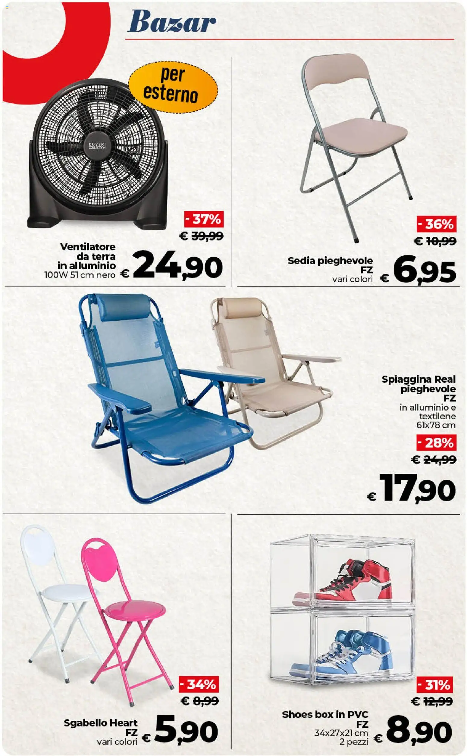 Volantino COOP del 11/08/2026 | Pagina: 44 | Prodotti: Ventilatore, Sedia pieghevole, Alluminio, Terra