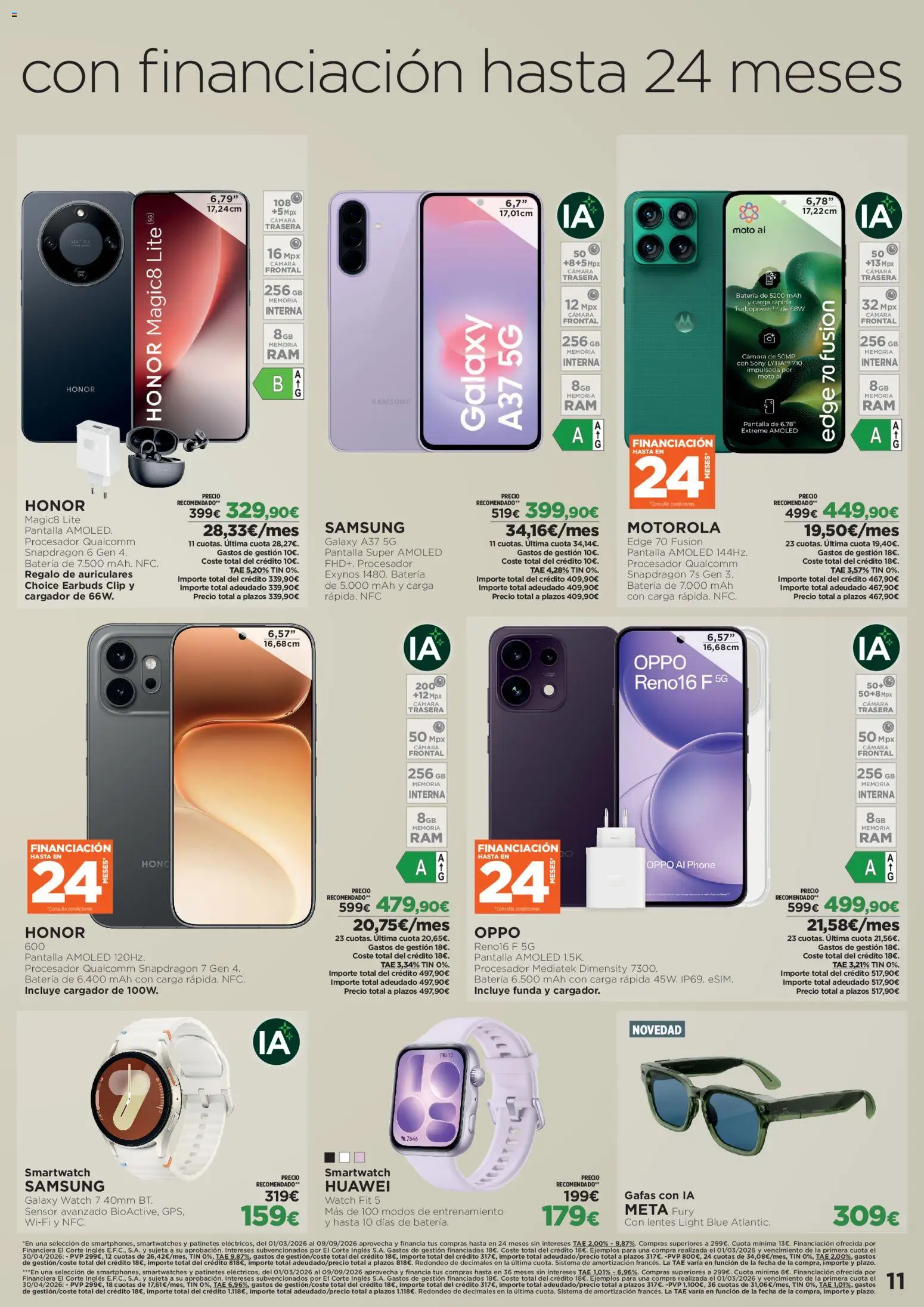 El Corte Inglés Volver tiene sus ventajas │ válido desde el 20/08/2026 | Página: 11 | Productos: Gafas, Auriculares, Cámara, Batería