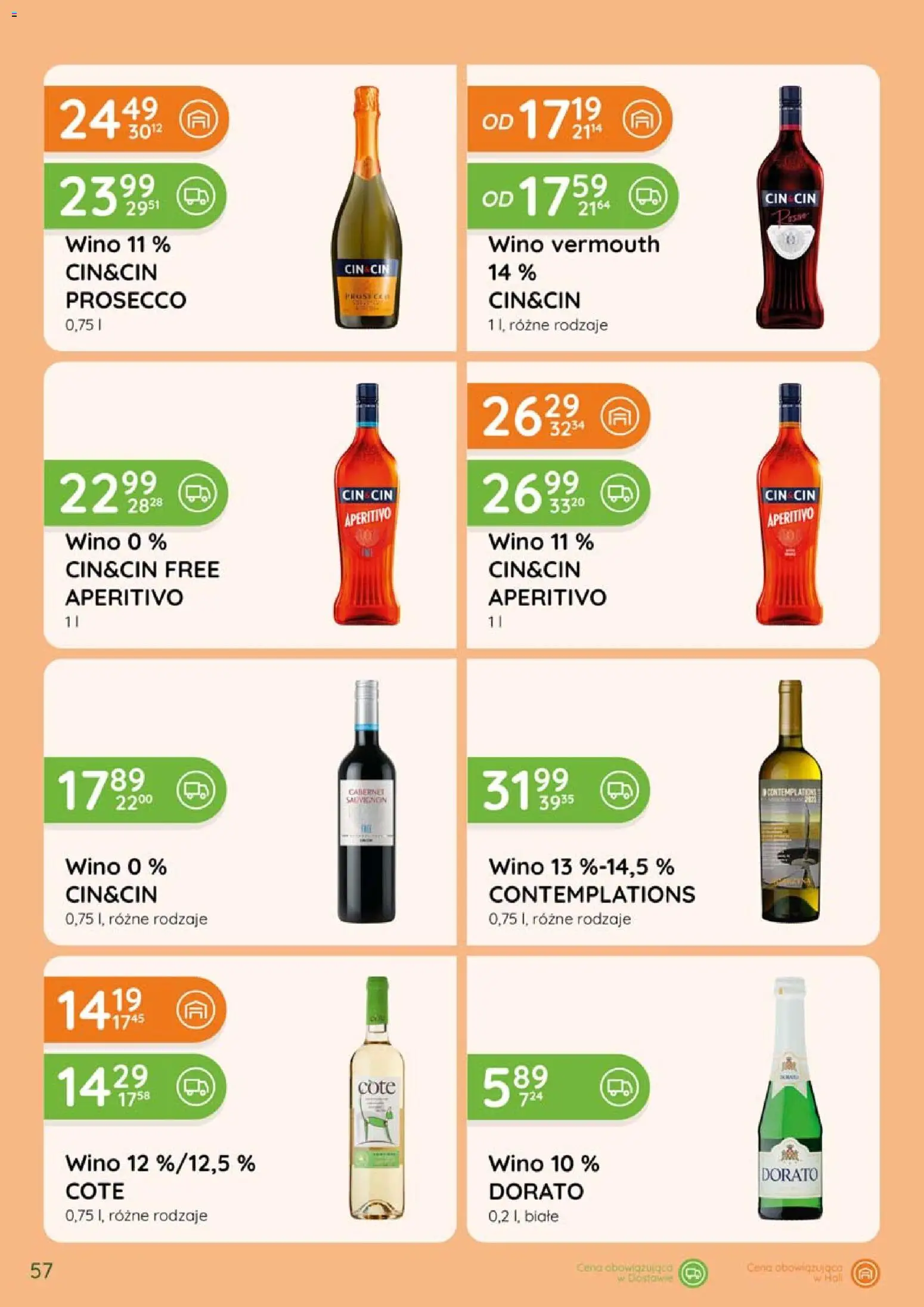 Eurocash gazetka - Katalog Alkoholowy od 01.09.2026 | Strona: 57 | Produkty: Vermouth, Wino, Prosecco, Cin cin