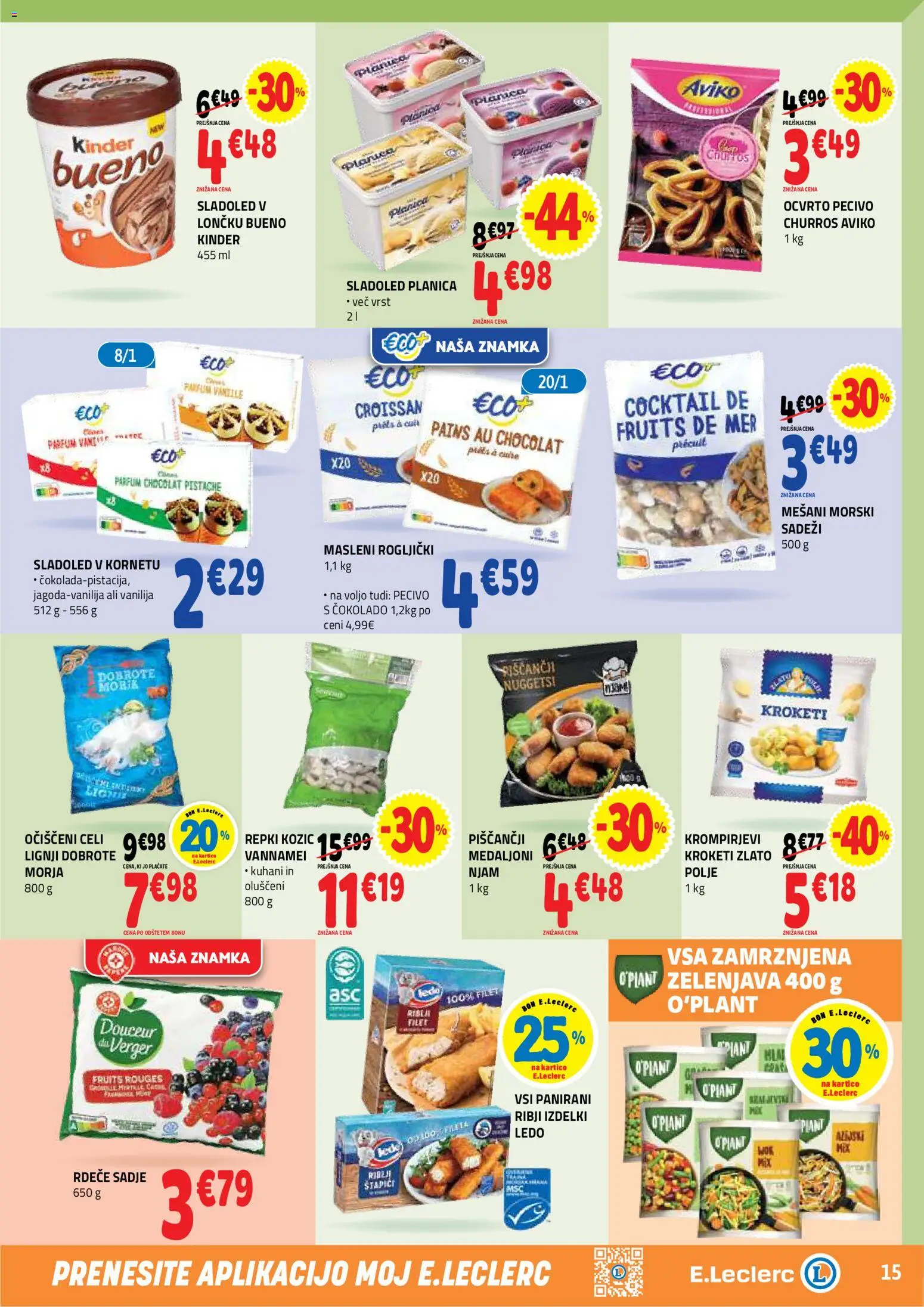 Novi E.leclerc katalog ponudbe – veljaven od 30.09.2026 | Stran: 15 | Izdelki: Rogljički, Parfum, Zelenjava, Morski sadezi
