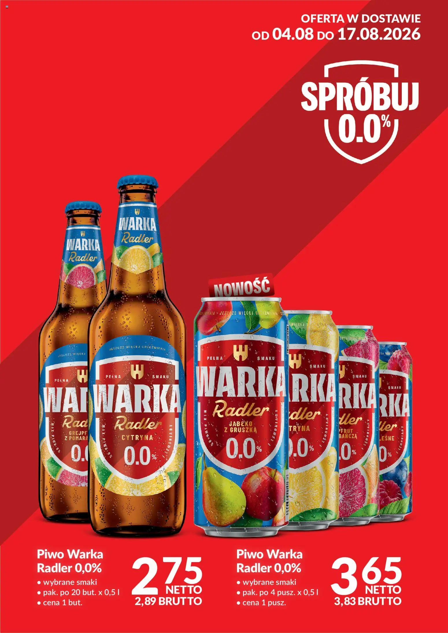 Makro gazetka - Żywiec 0.0 od 04.08.2026 | Strona: 1 | Produkty: Gruszka, Warka radler, Piwo Warka, Piwo