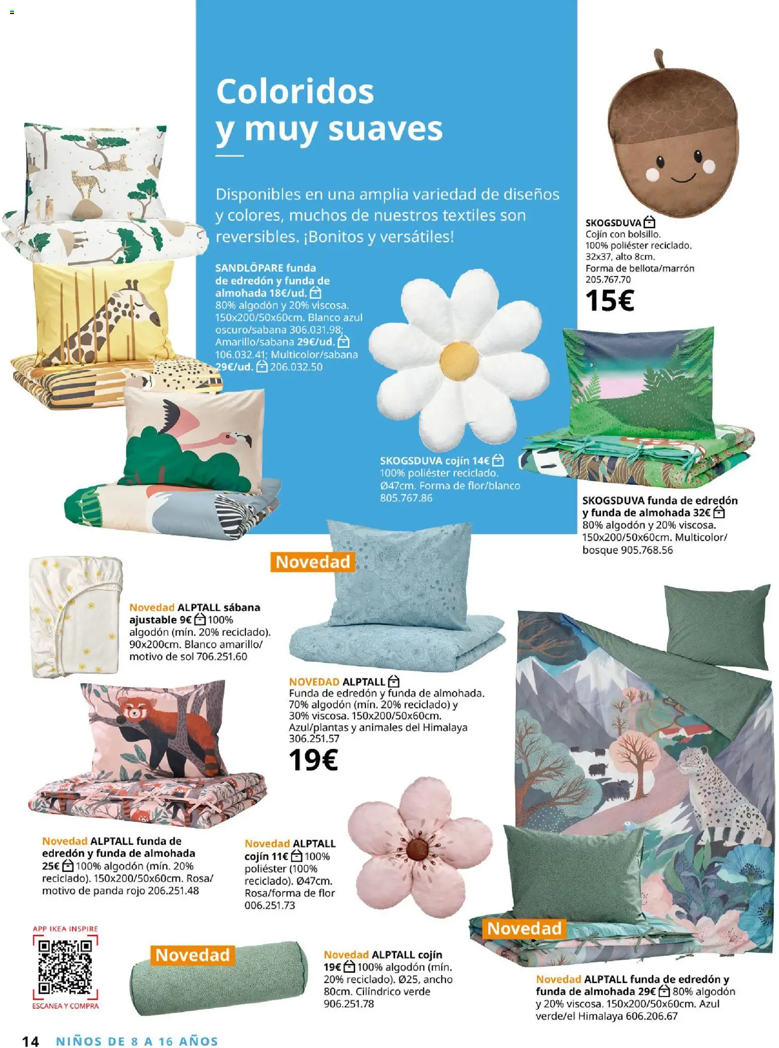 IKEA - Niños │ válido desde el 01/09/2026 | Página: 14 | Productos: Sábana ajustable, Funda, Algodón, Cojín
