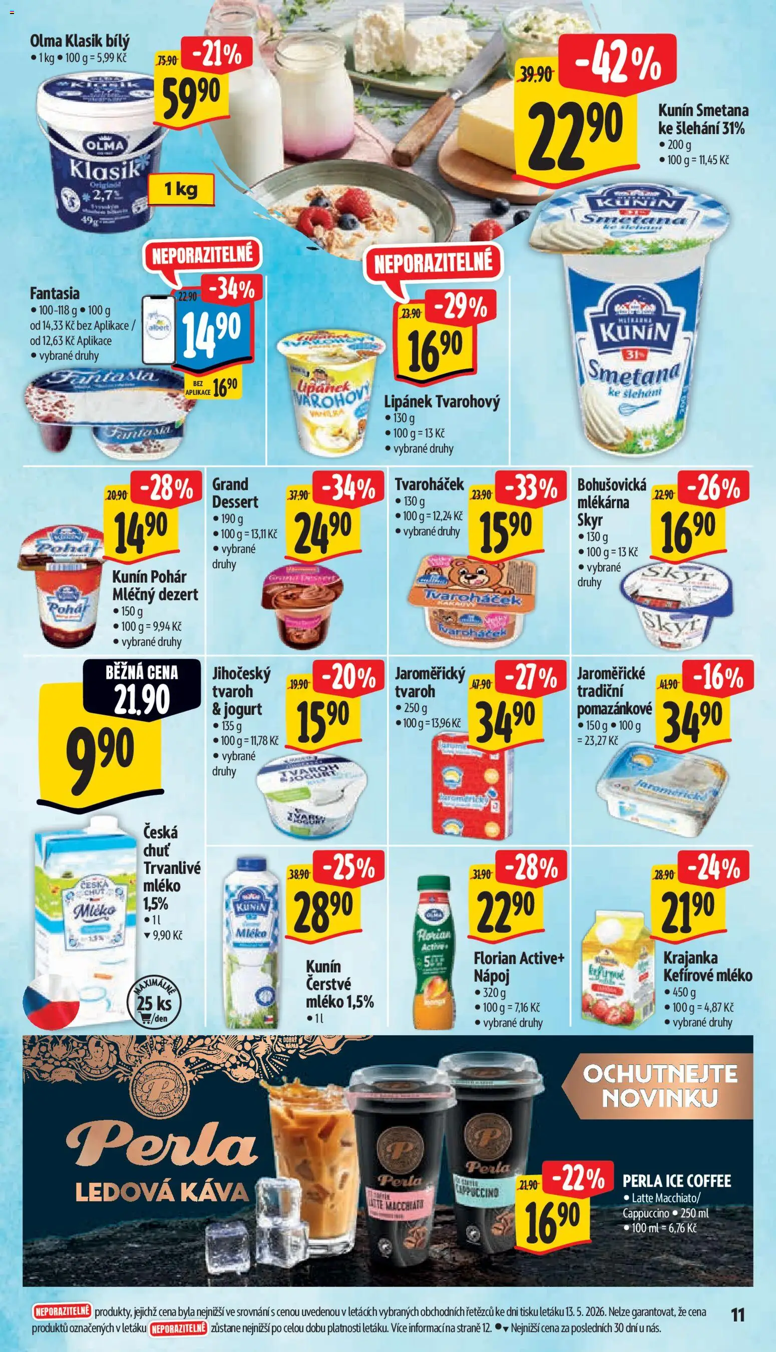 Albert leták - Hypermarket od 20.05.2026 | Strana: 17 | Produkty: Smetana, Smetana ke šlehání, Perla, Cappuccino