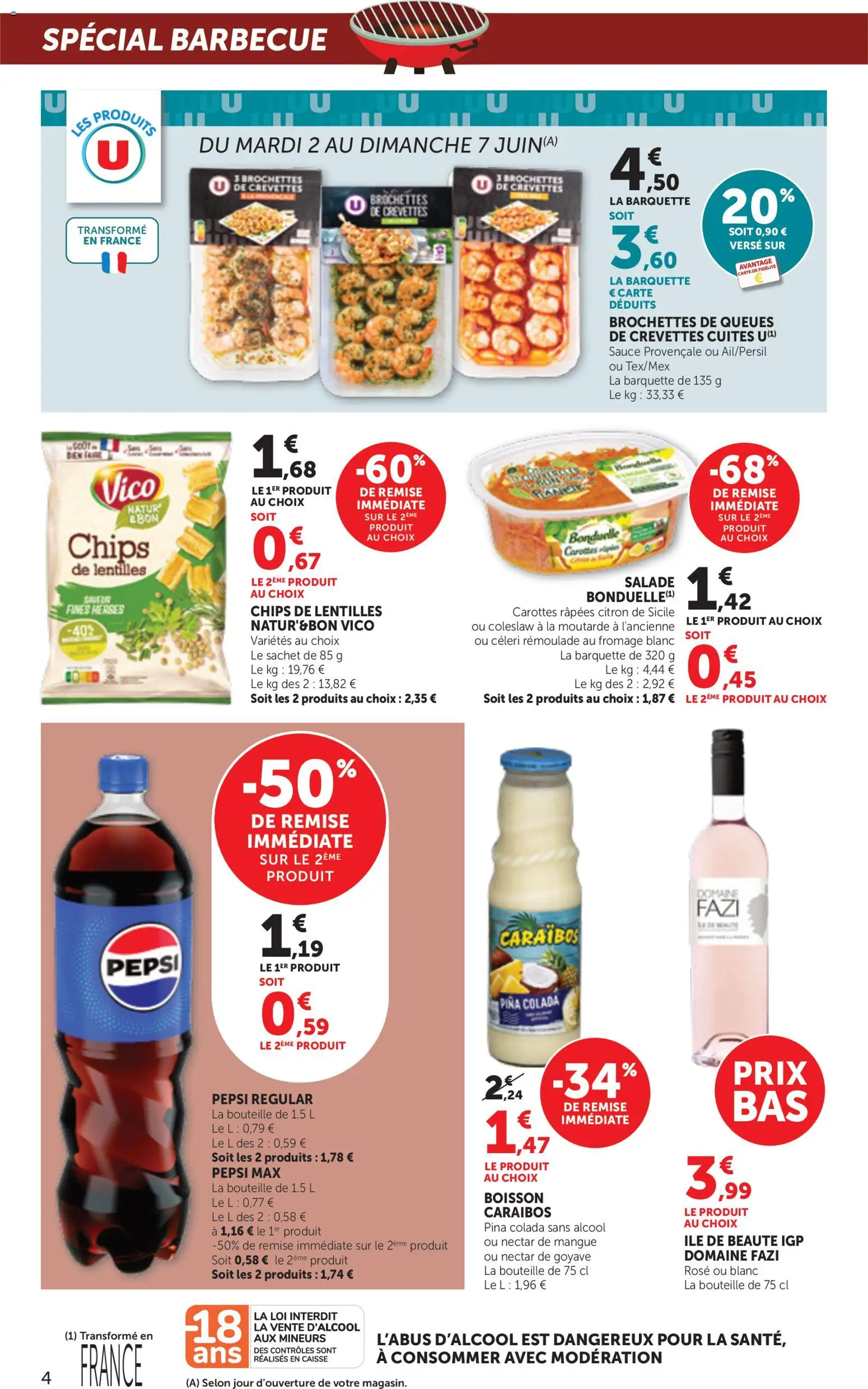 {H1} | Page: 4 | Produits: Carottes, Citron, Fromage blanc, Chips