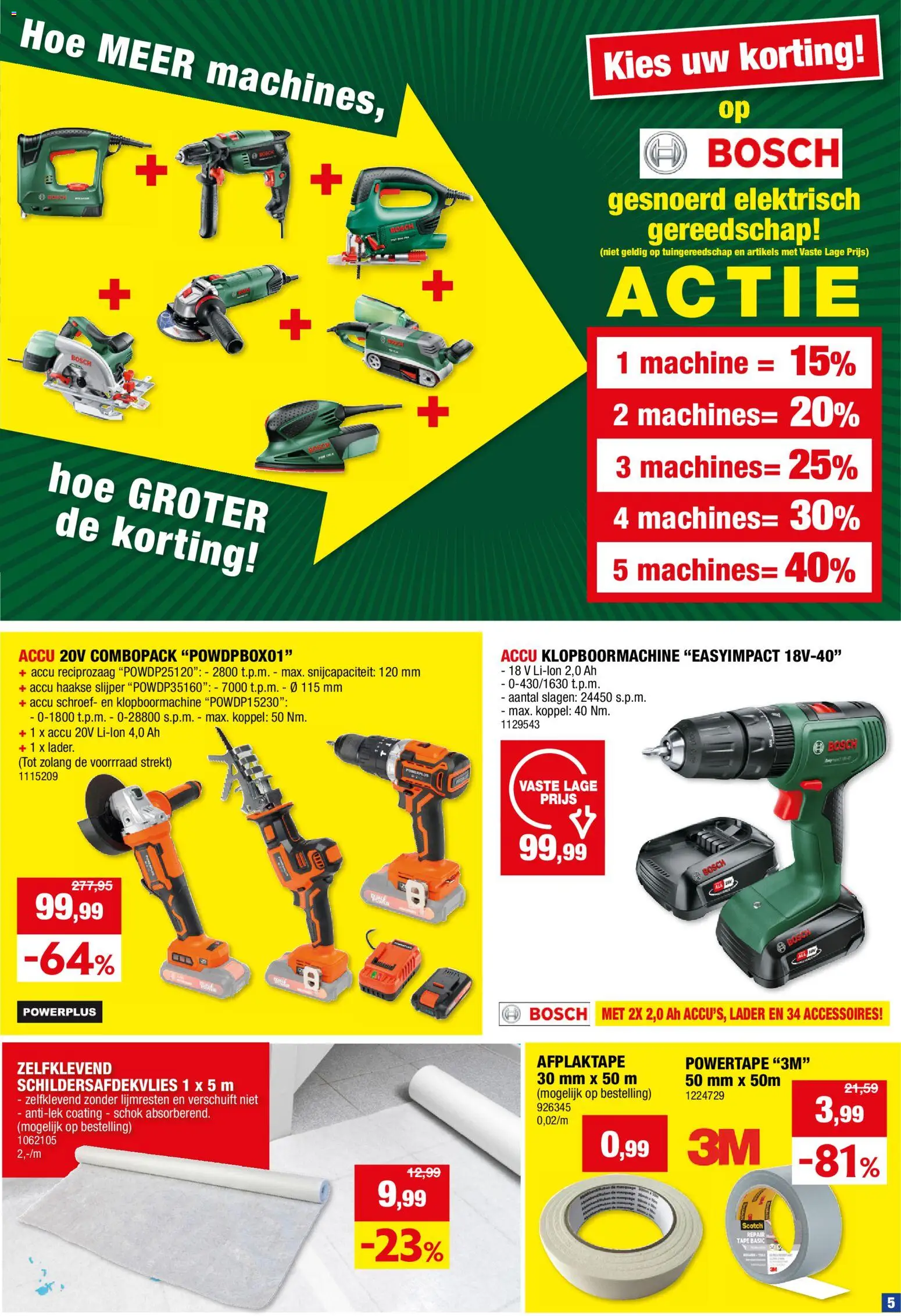 {H1} | Pagina: 5 | Producten: Gereedschap, Slijper, Accu klopboormachine, Klopboormachine