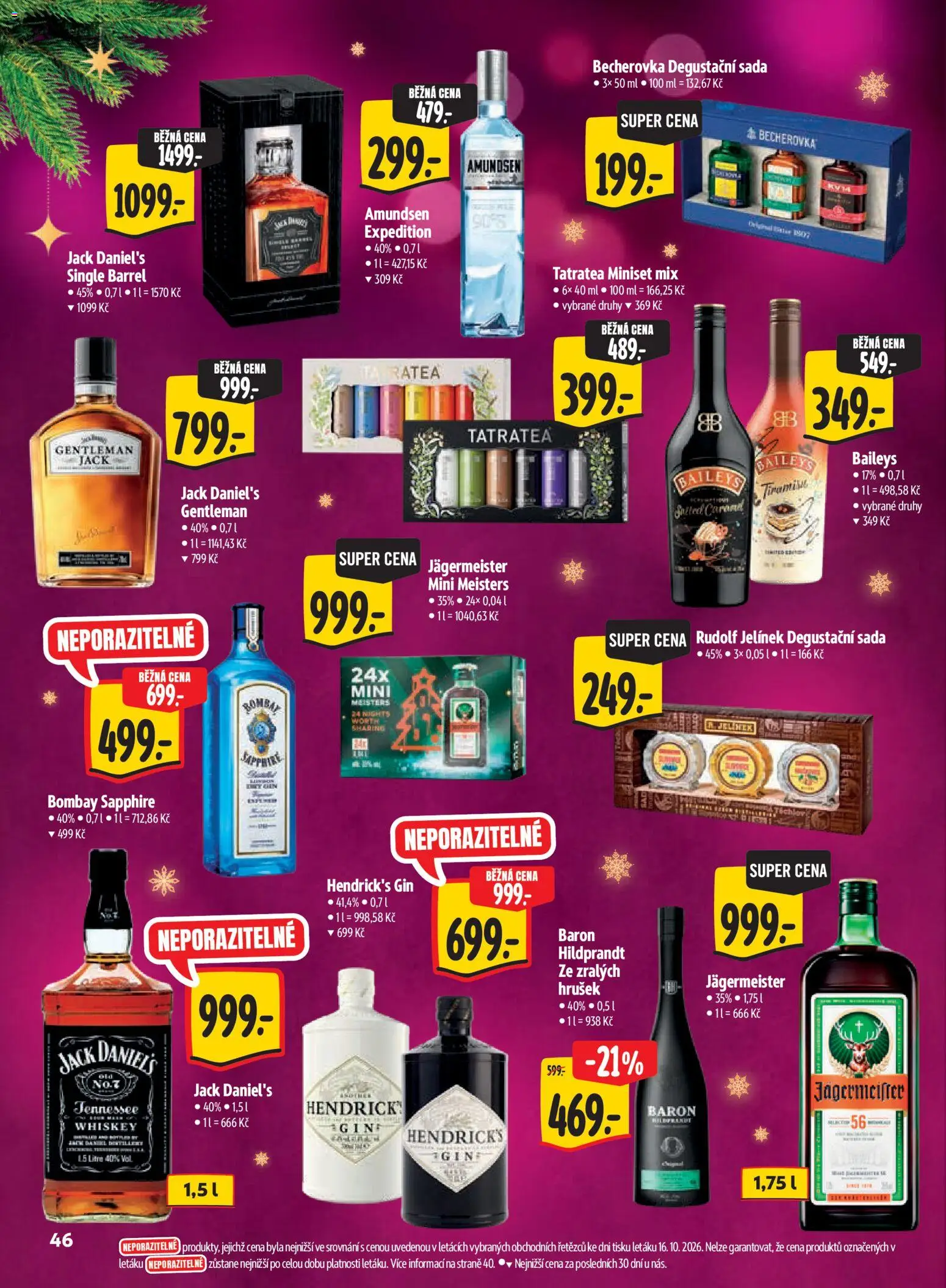 Albert leták - Hypermarket Kouzlo Vánoc od 29.10.2026 | Strana: 46 | Produkty: Whiskey, Gin Hendrick's, Gin, Jack Daniel’s