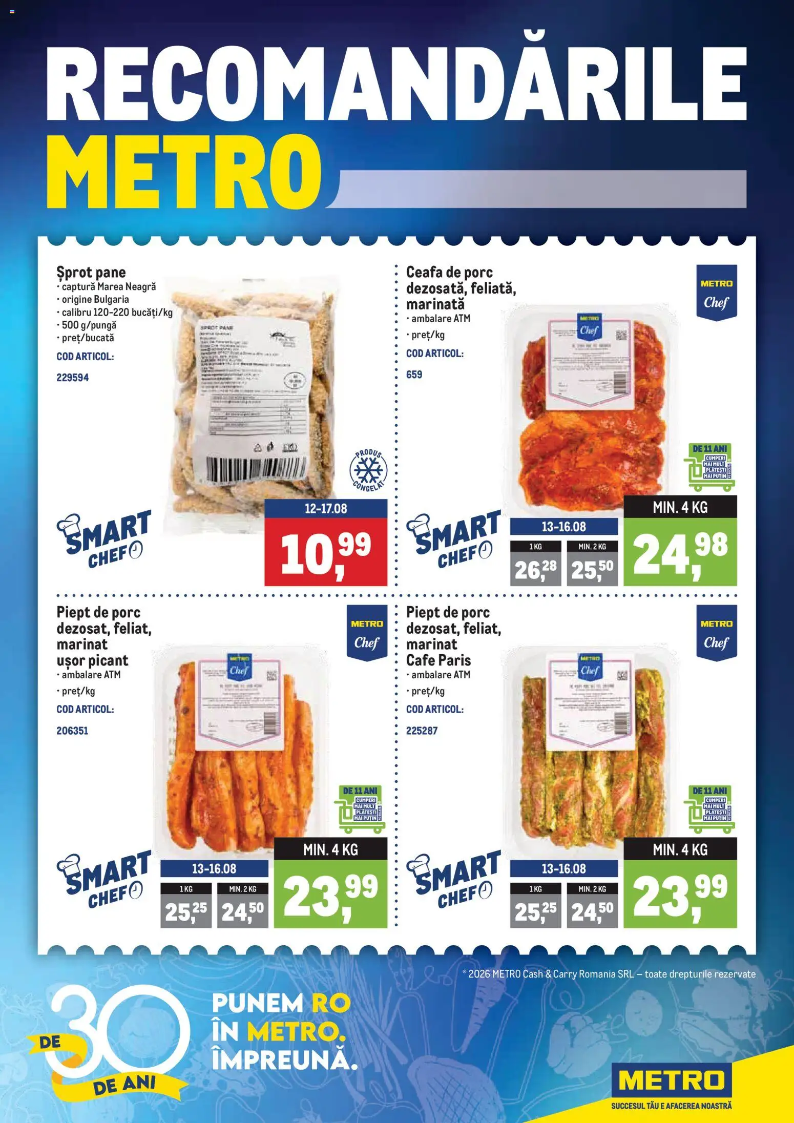 Noul catalog Metro – valabil de la 10.08.2026 | Pagină: 1 | Produse: Ceafa de porc, Piept de Porc