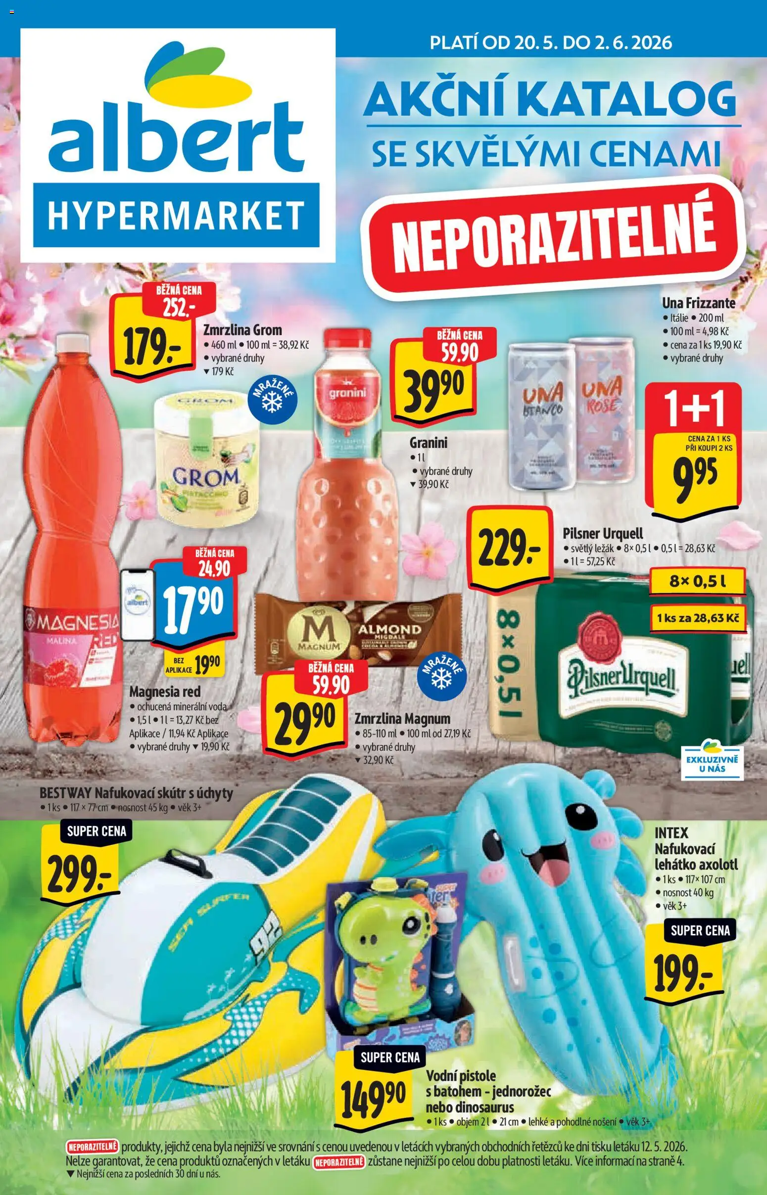 Albert katalog - Hypermarket od 20.05.2026 | Strana: 1 | Produkty: Voda, Magnesia, Lehátko, Magnesia Red