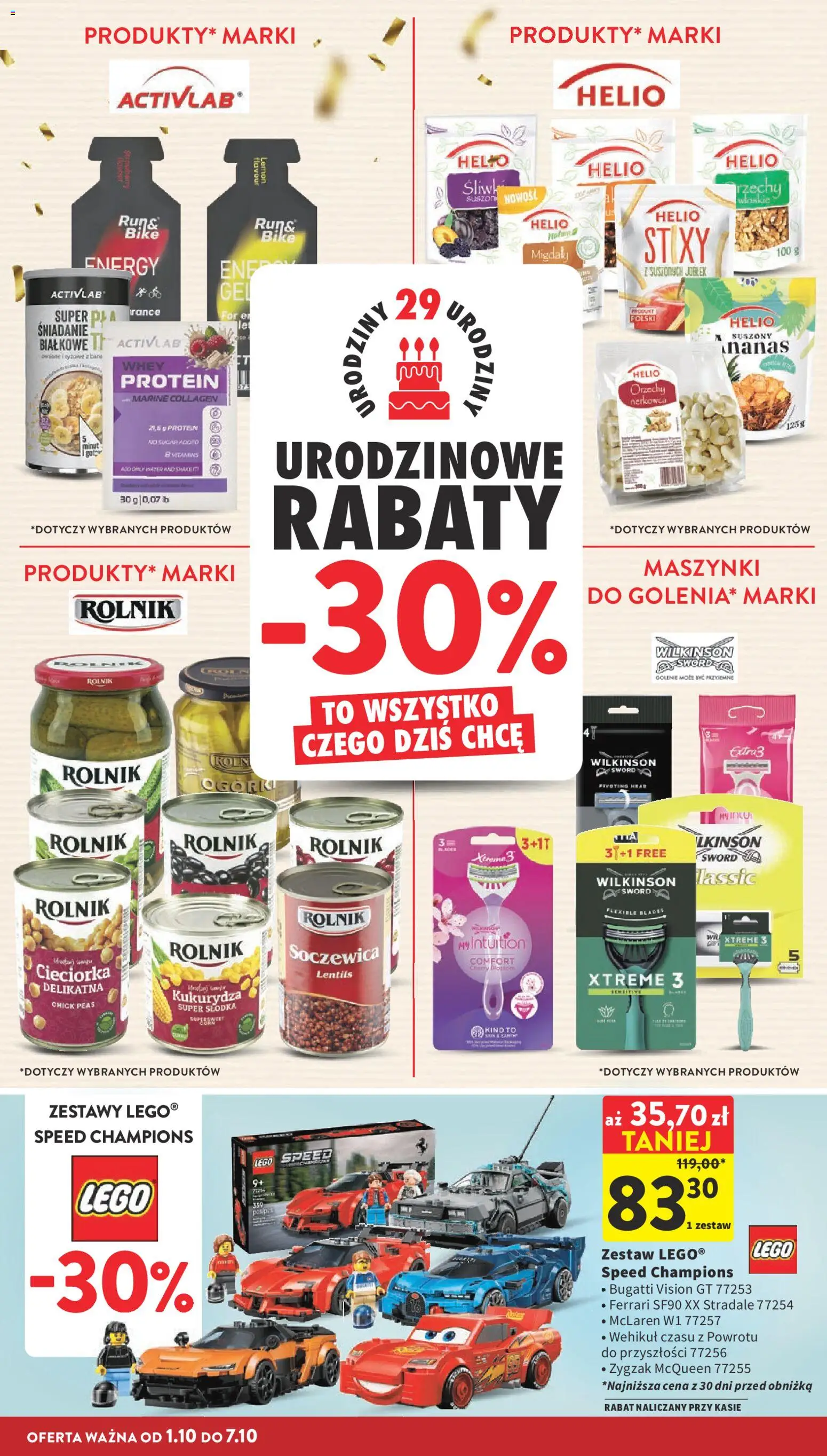 Intermarche gazetka od 01.10.2026 | Strona: 8 | Produkty: Kukurydza, Cieciorka, Lego, Orzechy
