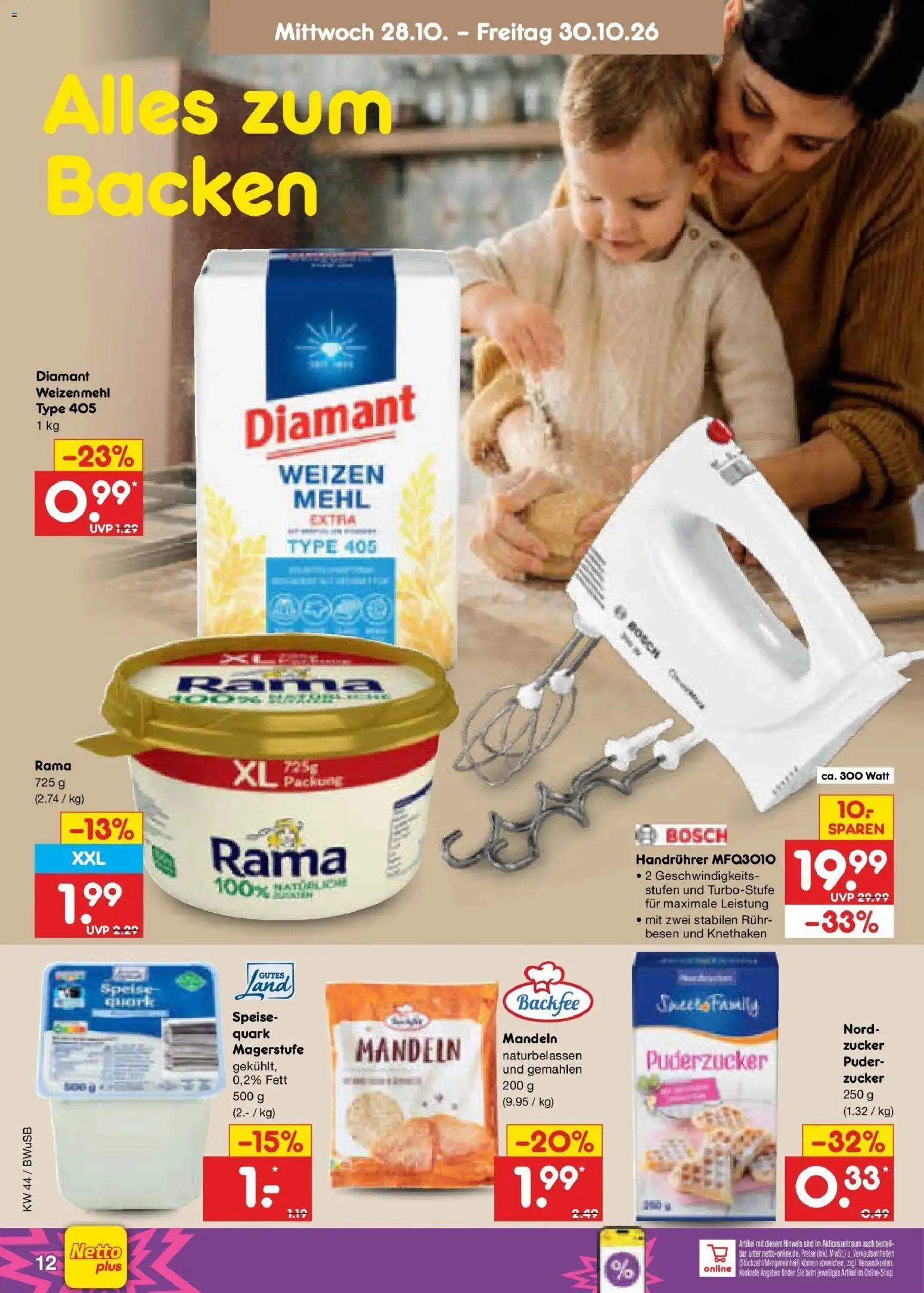 Netto Marken-Discount Prospekt Bielefeld – gültig ab 26.10.2026 | Seite: 42 | Produkte: Bosch, Quark, Puder, Mandeln