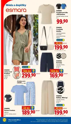 Náhled letáku ESMARA Lněný overal Premium, materiál: len, viskóza 34-46 od 18.05.2026 | Strana: 34 | Produkty: Kalhoty, Pyžamo, Kabelka, Pants
