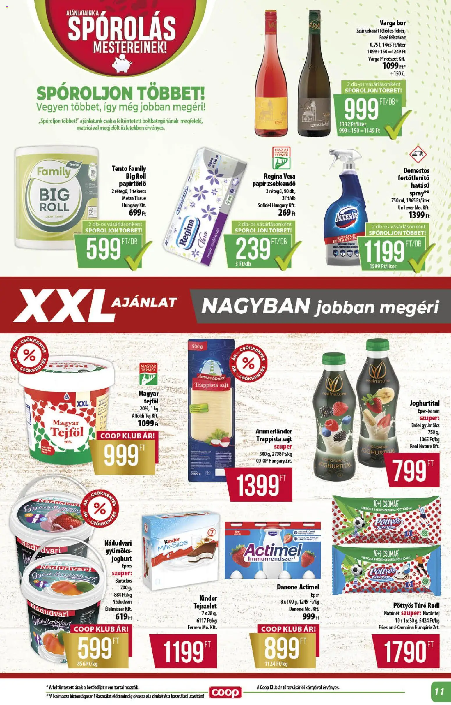 COOP akciós ujság - amely érvényes a következő dátumtól: 18.06.2026 | Oldal: 11 | Termékek: Gyümölcs, Tejszelet, Tejföl, Túró