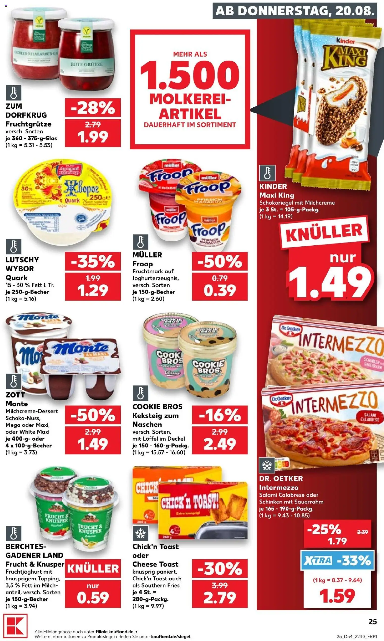 Kaufland Prospekt Stuttgart – gültig ab 20.08.2026 | Seite: 27 | Produkte: Milch, Toast, Fruchtjoghurt, Salami