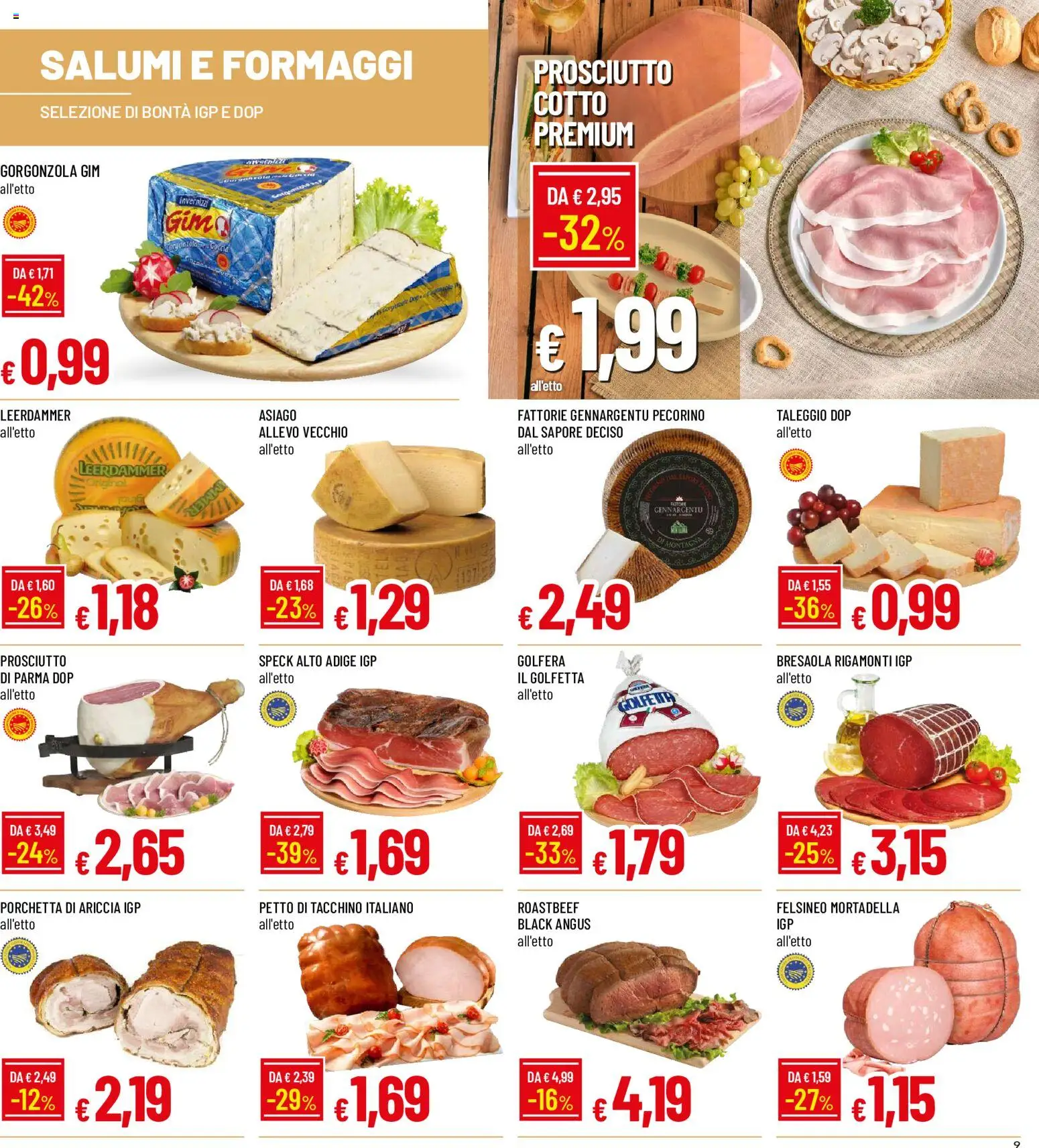 Volantino Galassia del 11/06/2026 | Pagina: 9 | Prodotti: Porchetta, Prosciutto, Mortadella, Gorgonzola