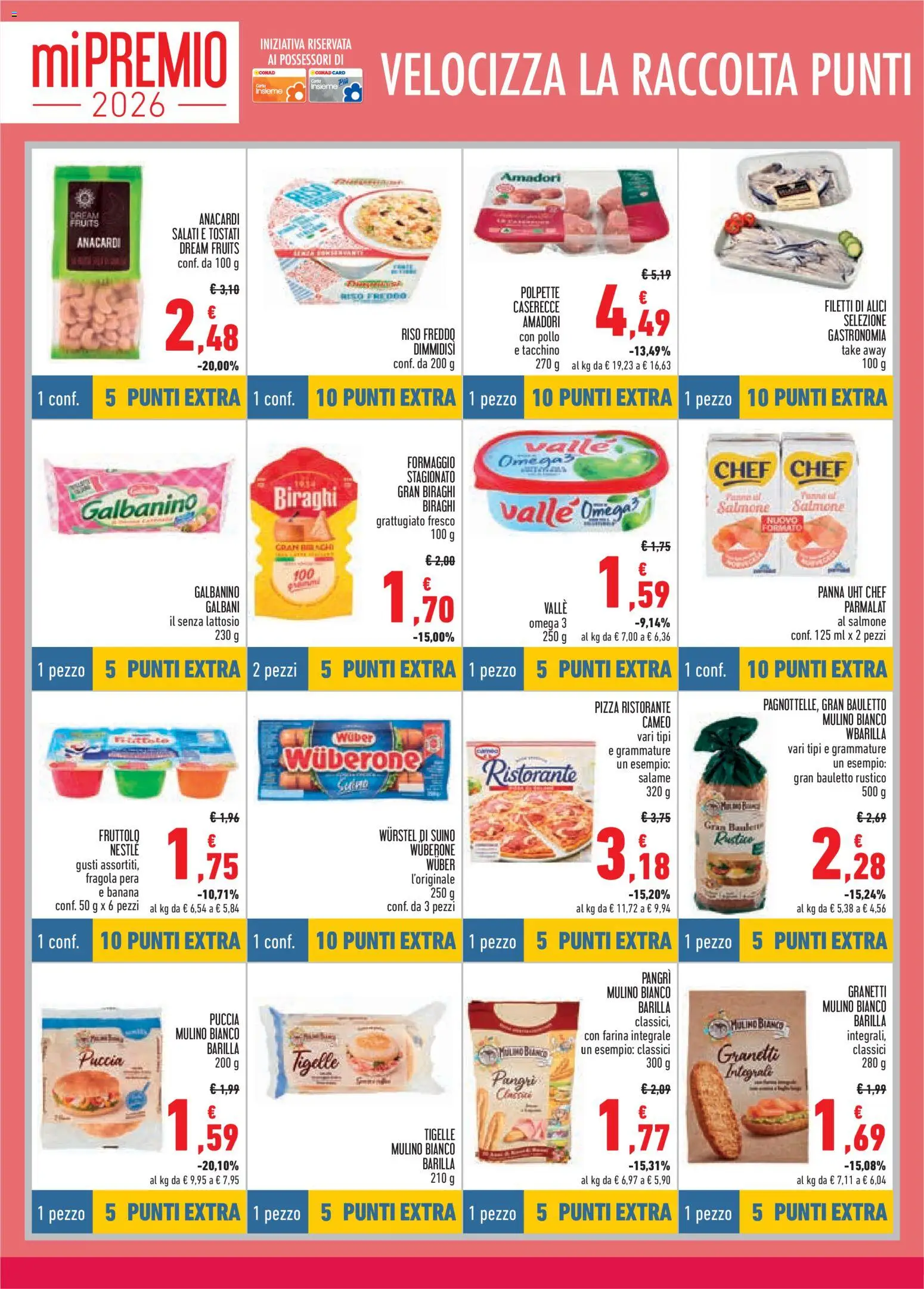 Volantino Conad del 13/08/2026 | Pagina: 4 | Prodotti: Yogurt, Salmone, Formaggio, Omega 3