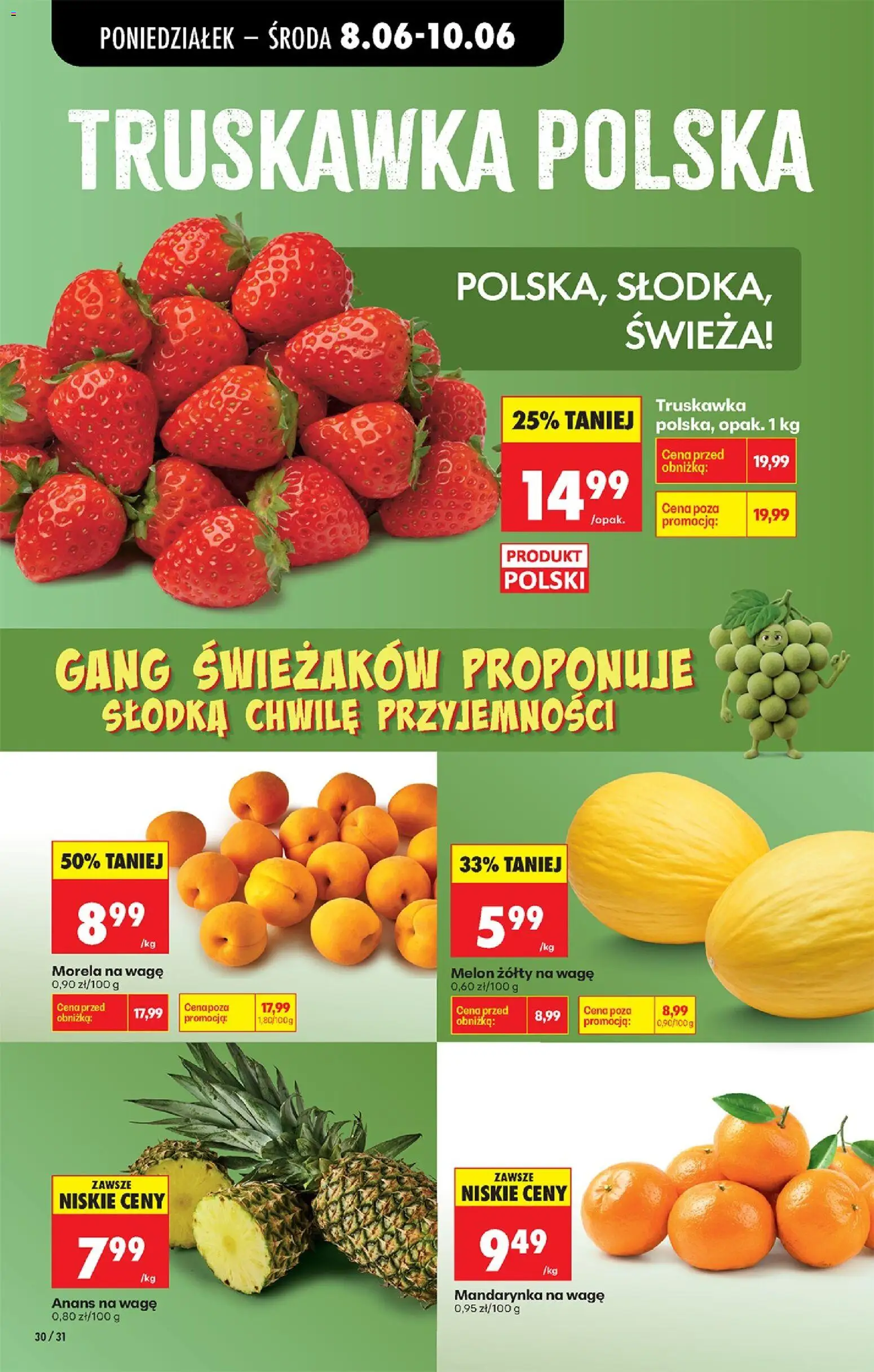 Biedronka gazetka od poniedziałku od 08.06.2026 | Strona: 32 | Produkty: Melon, Ananas