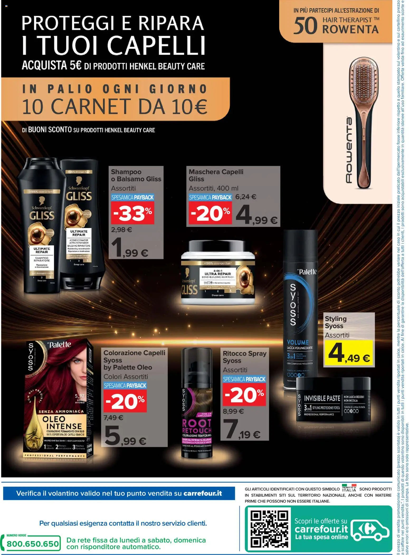 Volantino Carrefour del 05.06.2026 | Pagina: 2 | Prodotti: Shampoo, Lacca, Olio, Scaffale