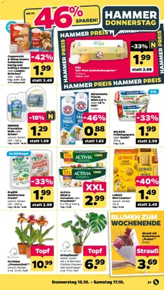 Netto Prospekt ab 12.10.2026 gültig | Seite: 33 | Produkte: Musli, Activia, Blumen, Milram