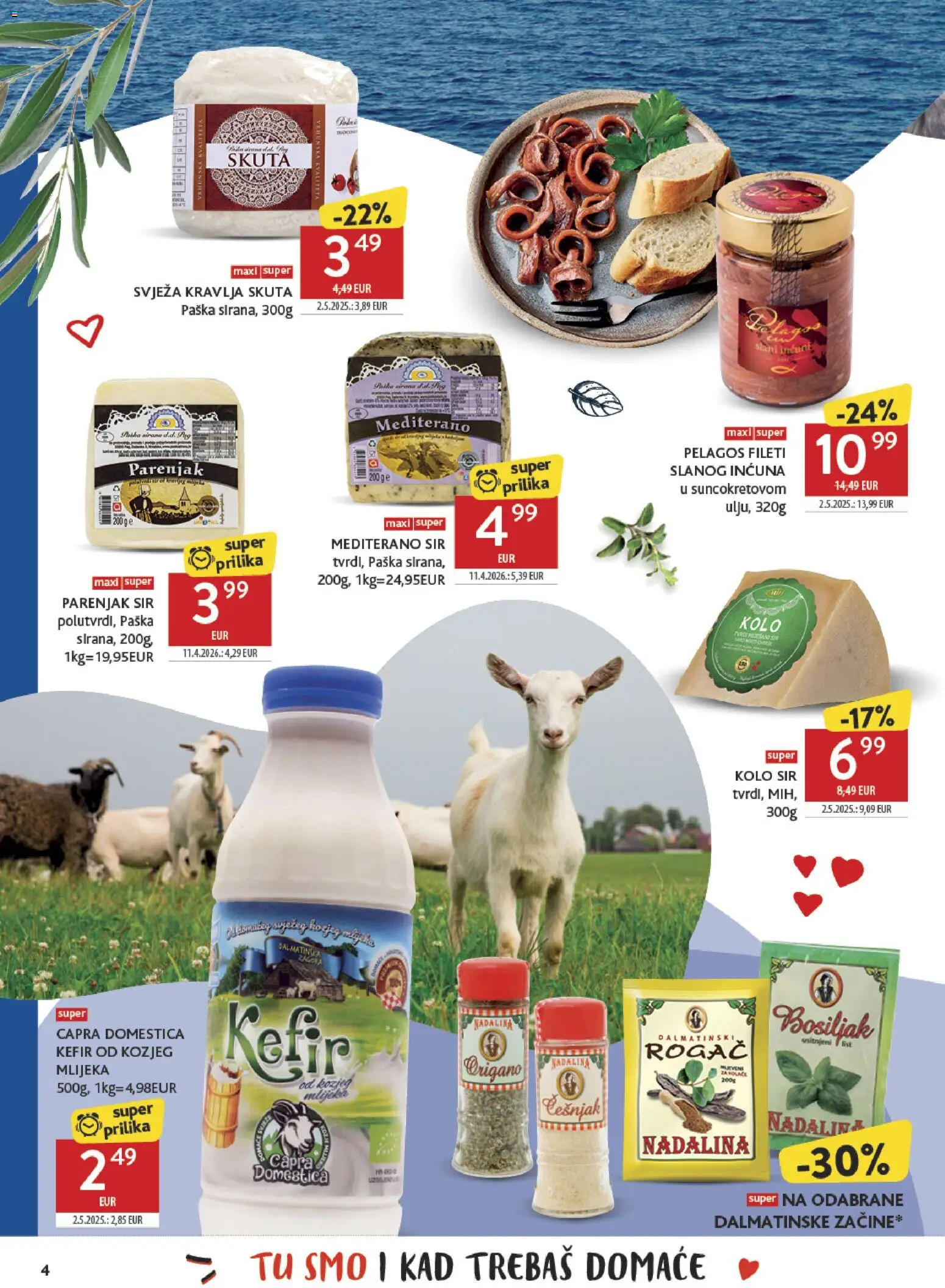 Konzum katalog | vrijedi od 18.05.2026 | Stranica: 4 | Proizvodi: Sir, Bosiljak, Češnjak, Kefir