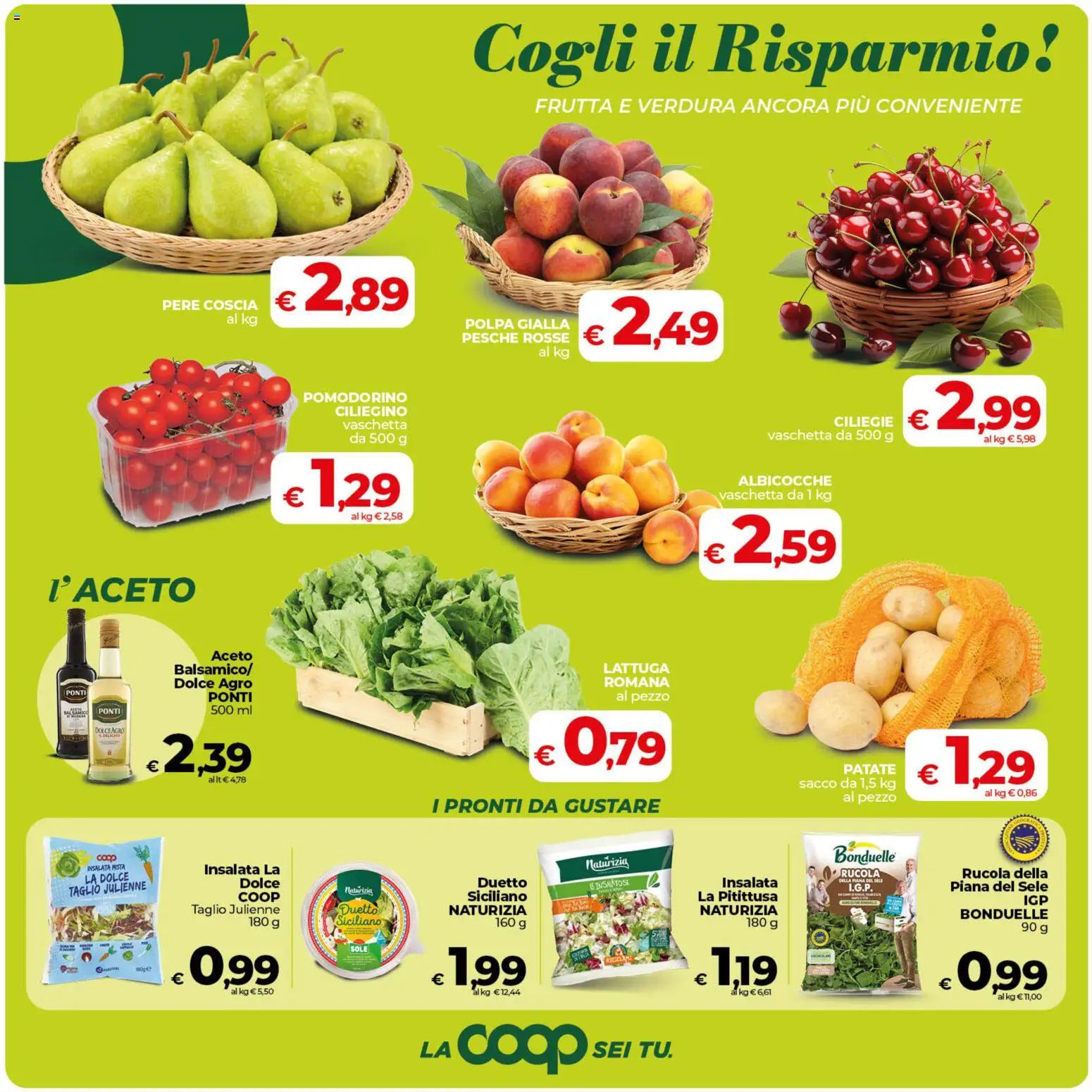 Volantino COOP del 11.06.2026 | Pagina: 16 | Prodotti: Insalata, Frutta, Aceto, Albicocche