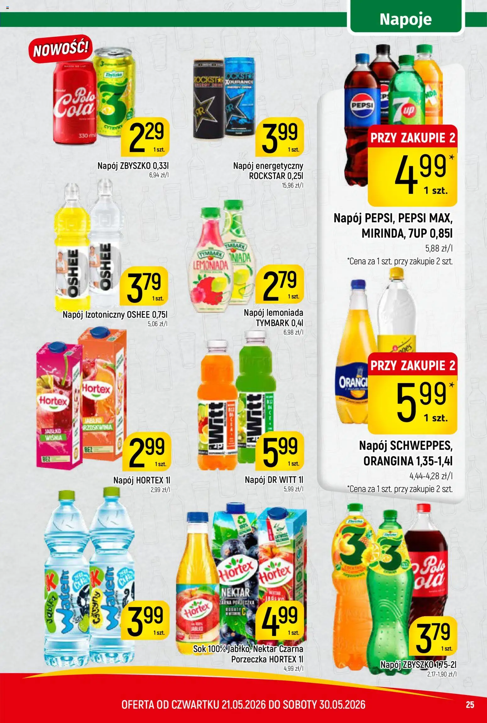 Piotruś Pan gazetka od 21.05.2026 | Strona: 25 | Produkty: Napoje, Pepsi, Porzeczka, Sok