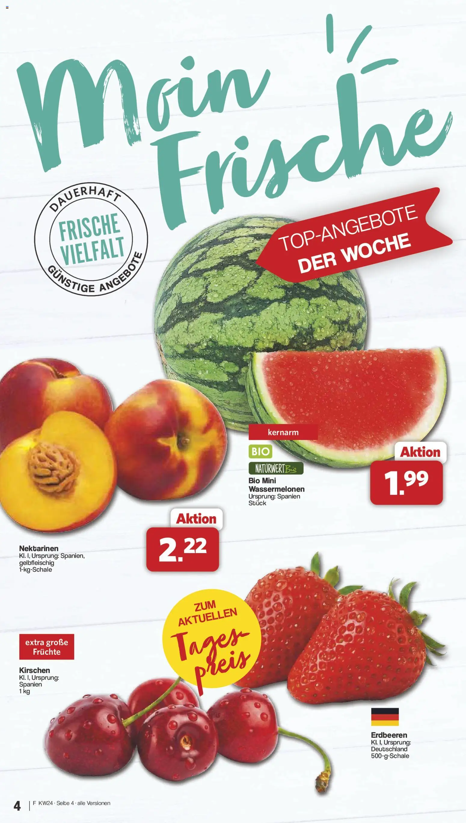 Famila Nordwest Prospekt – gültig ab 08.06.2026 | Seite: 4 | Produkte: Nektarinen, Kirschen, Erdbeeren