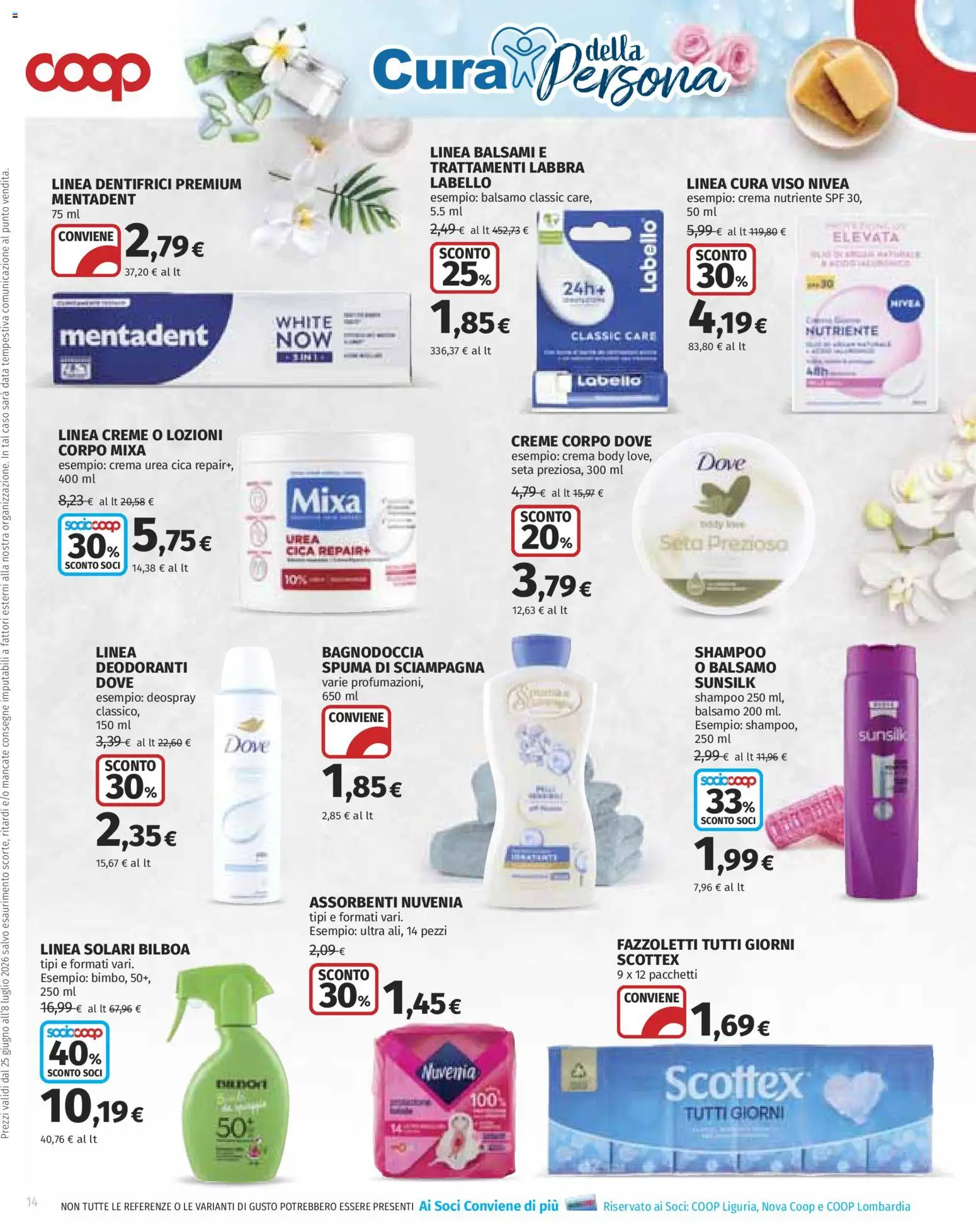 Volantino COOP del 25/06/2026 | Pagina: 14 | Prodotti: Shampoo, Balsamo, Fazzoletti, Data