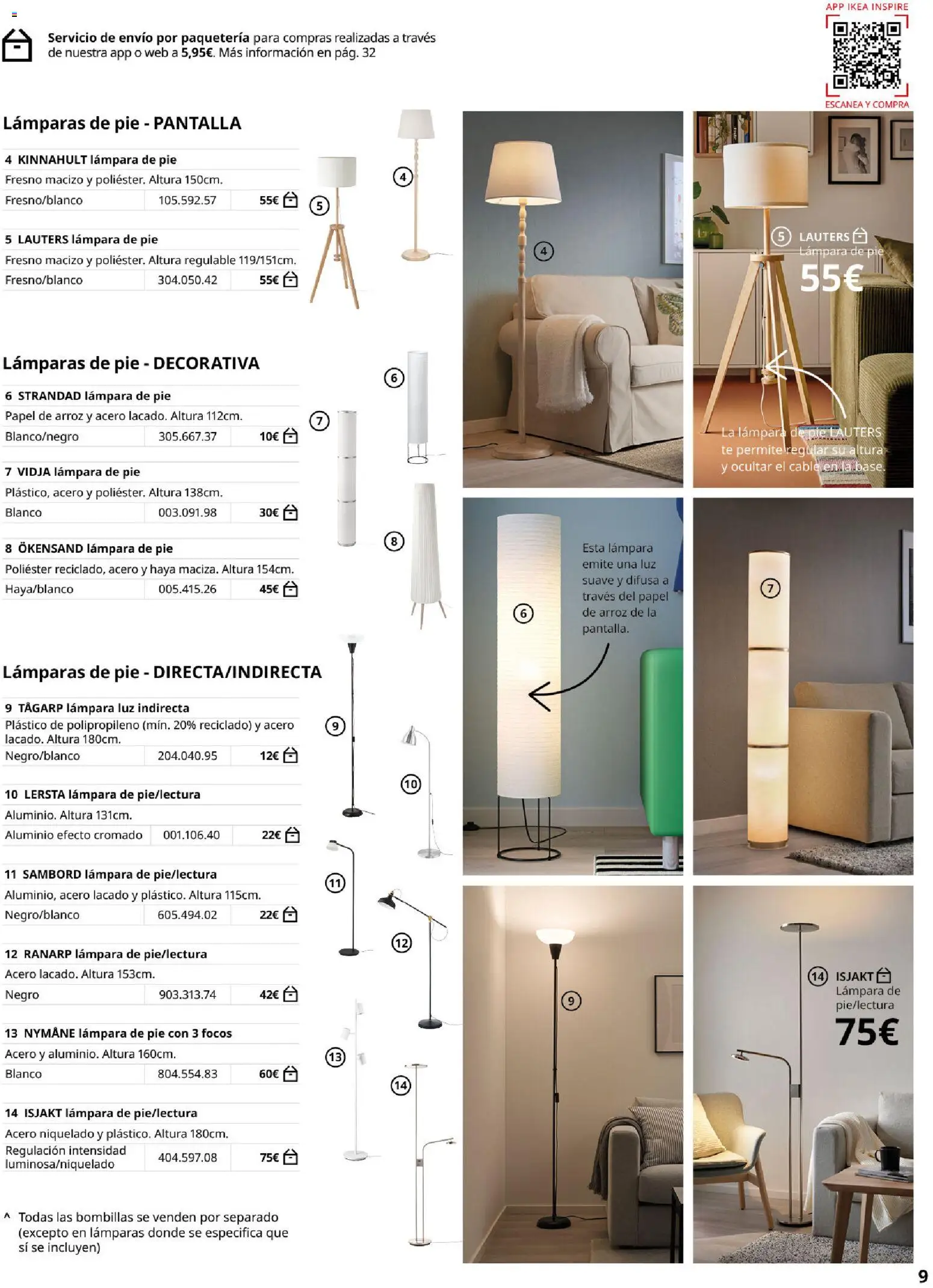 Catálogo IKEA Iluminación y hogar inteligente │ válido desde el 06.03.2026 | Página: 9 | Productos: Arroz, Té, Lámpara de pie, Lámpara
