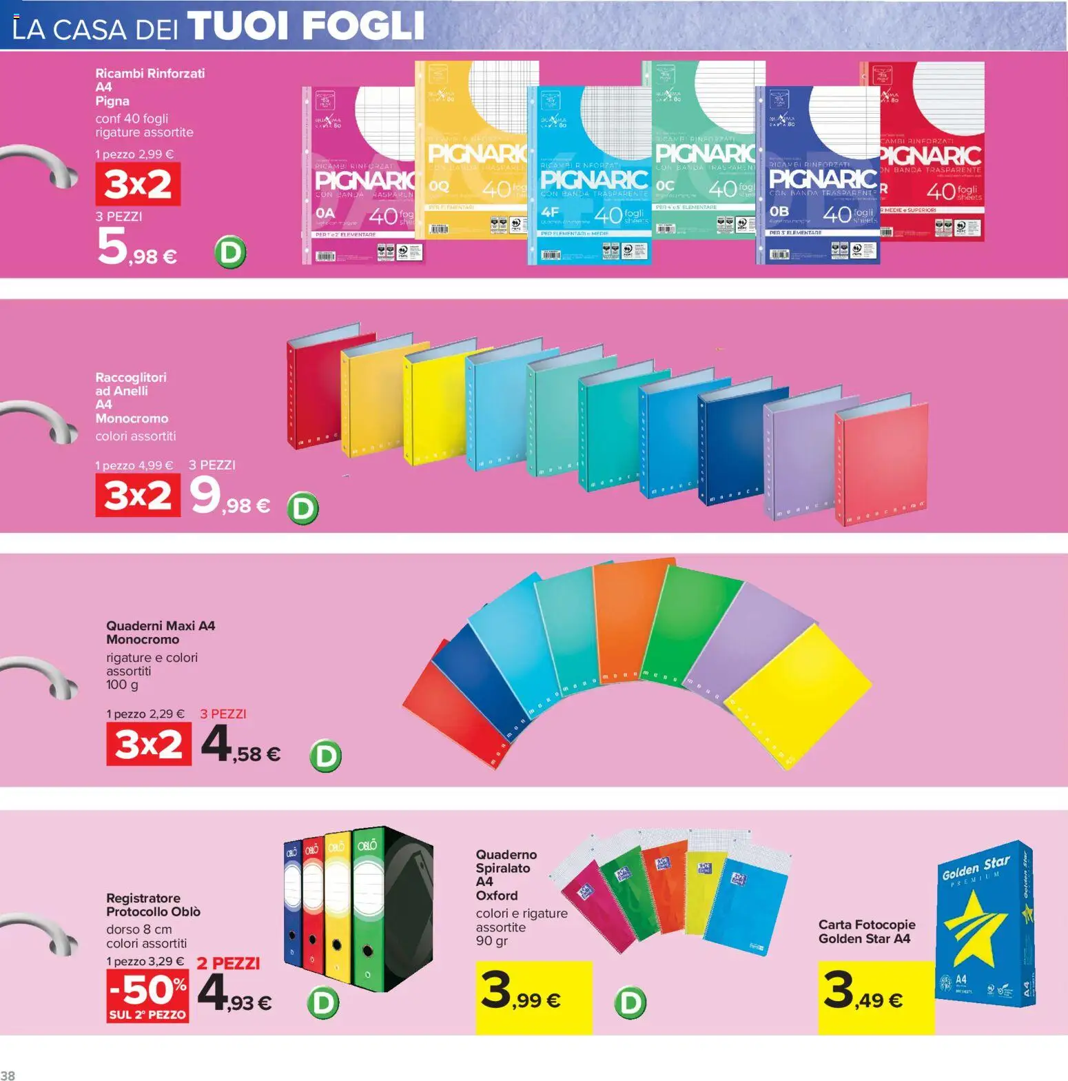 Volantino Carrefour del 04/09/2026 | Pagina: 38 | Prodotti: Quaderno