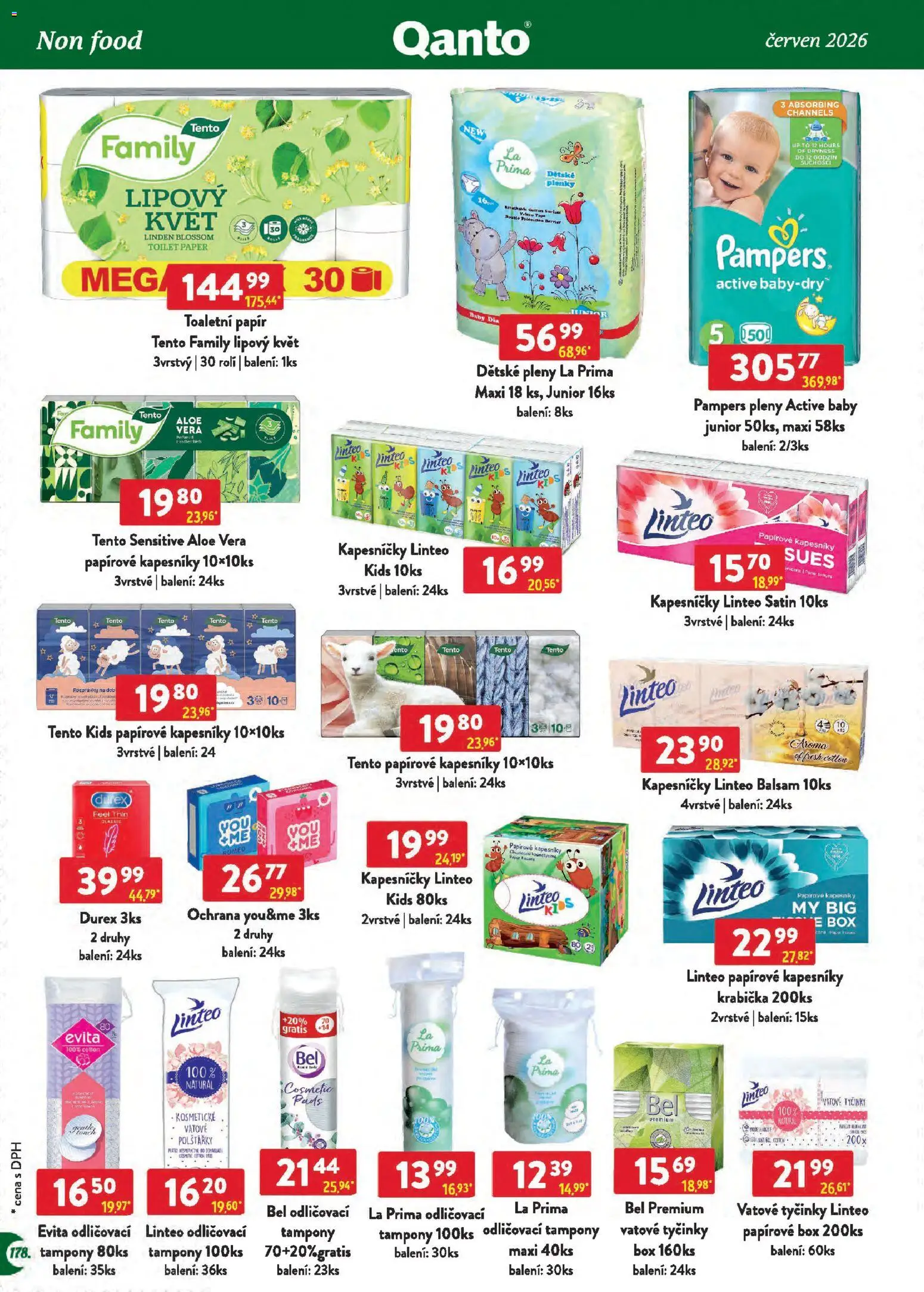 Astur & Qanto leták - Velkoobchod 06/2026 od 01.06.2026 | Strana: 178 | Produkty: Toaletní papír, Dětské pleny, Aloe vera, Tampony